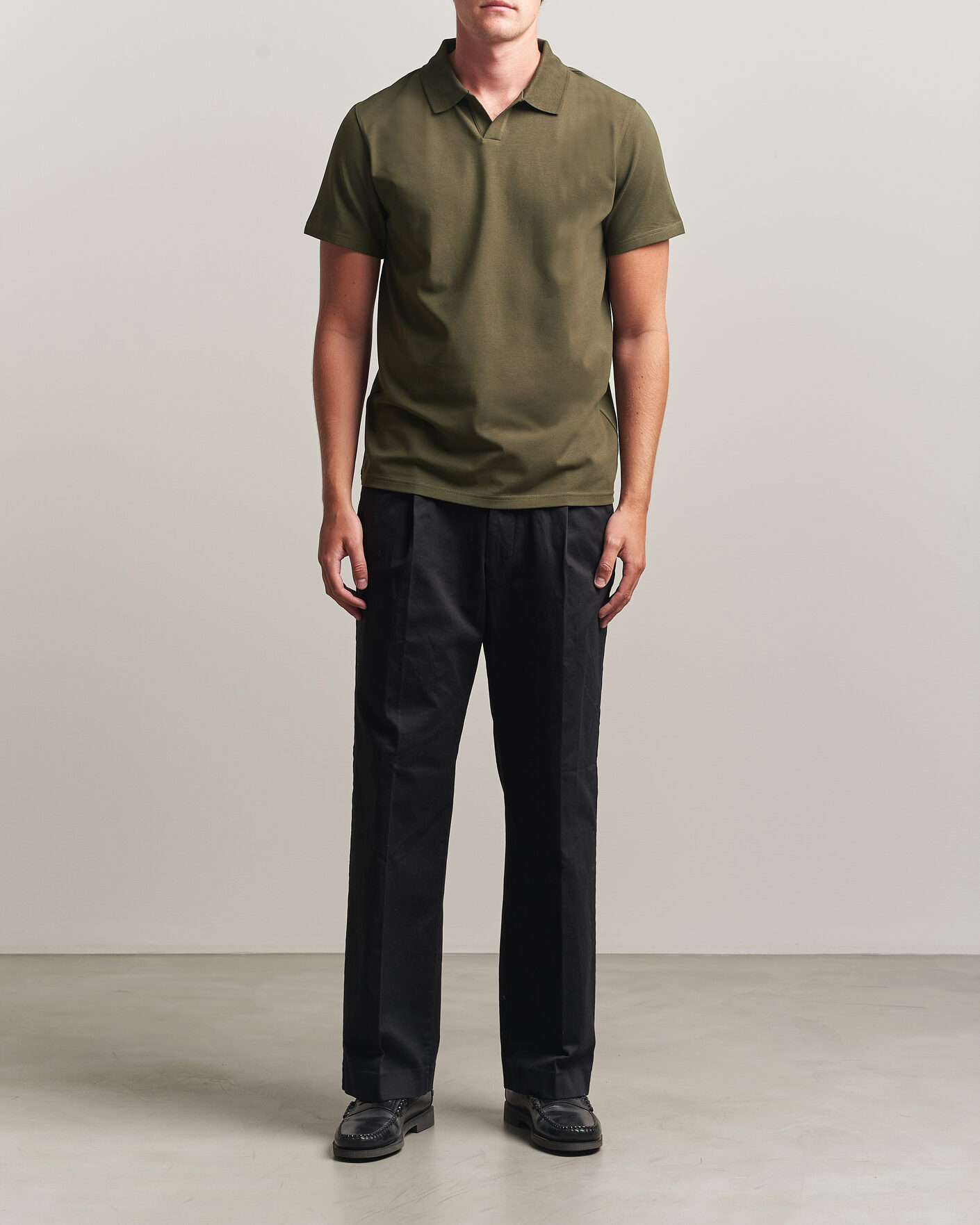 Hombres | Polos | Filippa K | Soft Lycra Polo T-Shirt Ebony Brown