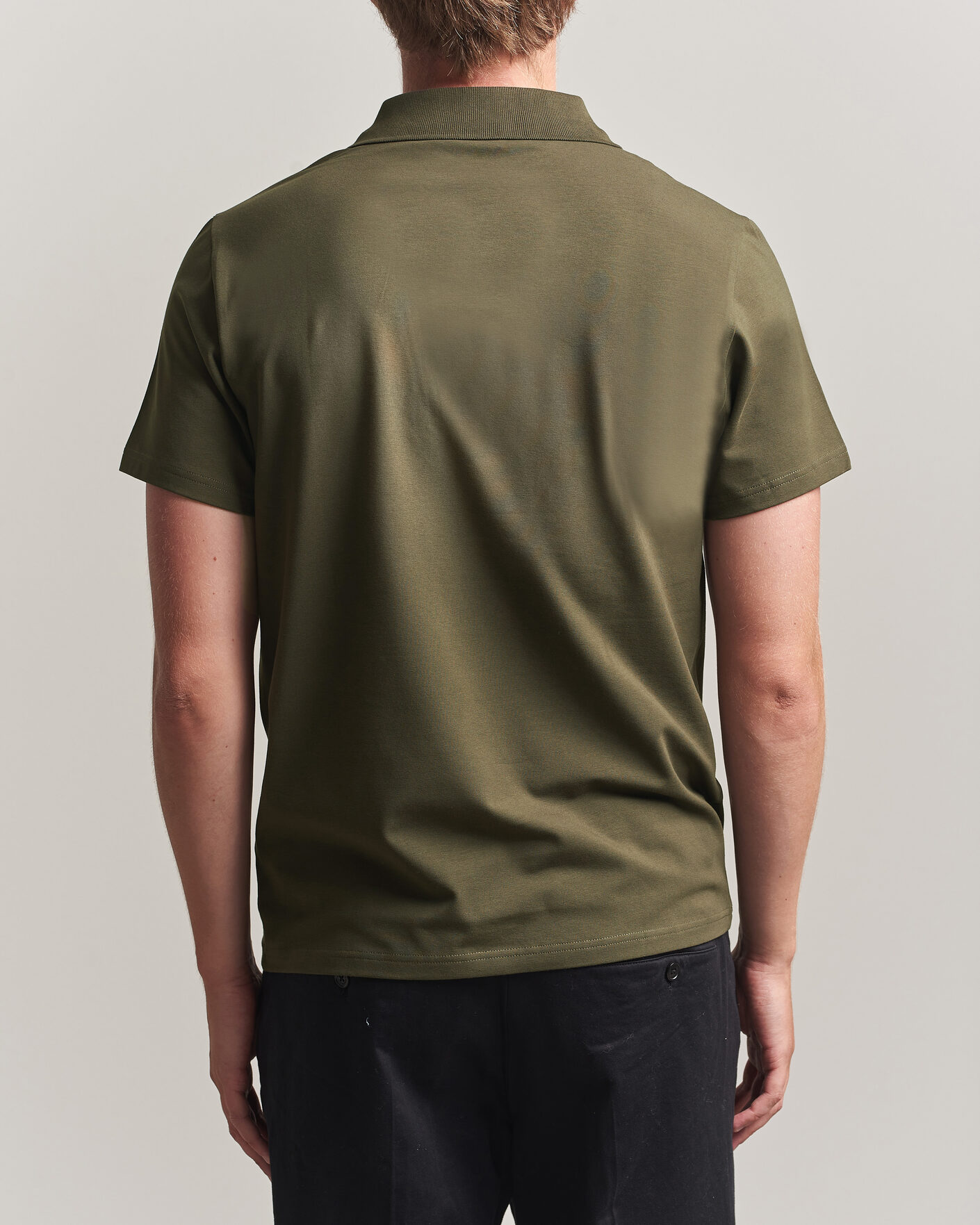 Hombres | Polos | Filippa K | Soft Lycra Polo T-Shirt Ebony Brown