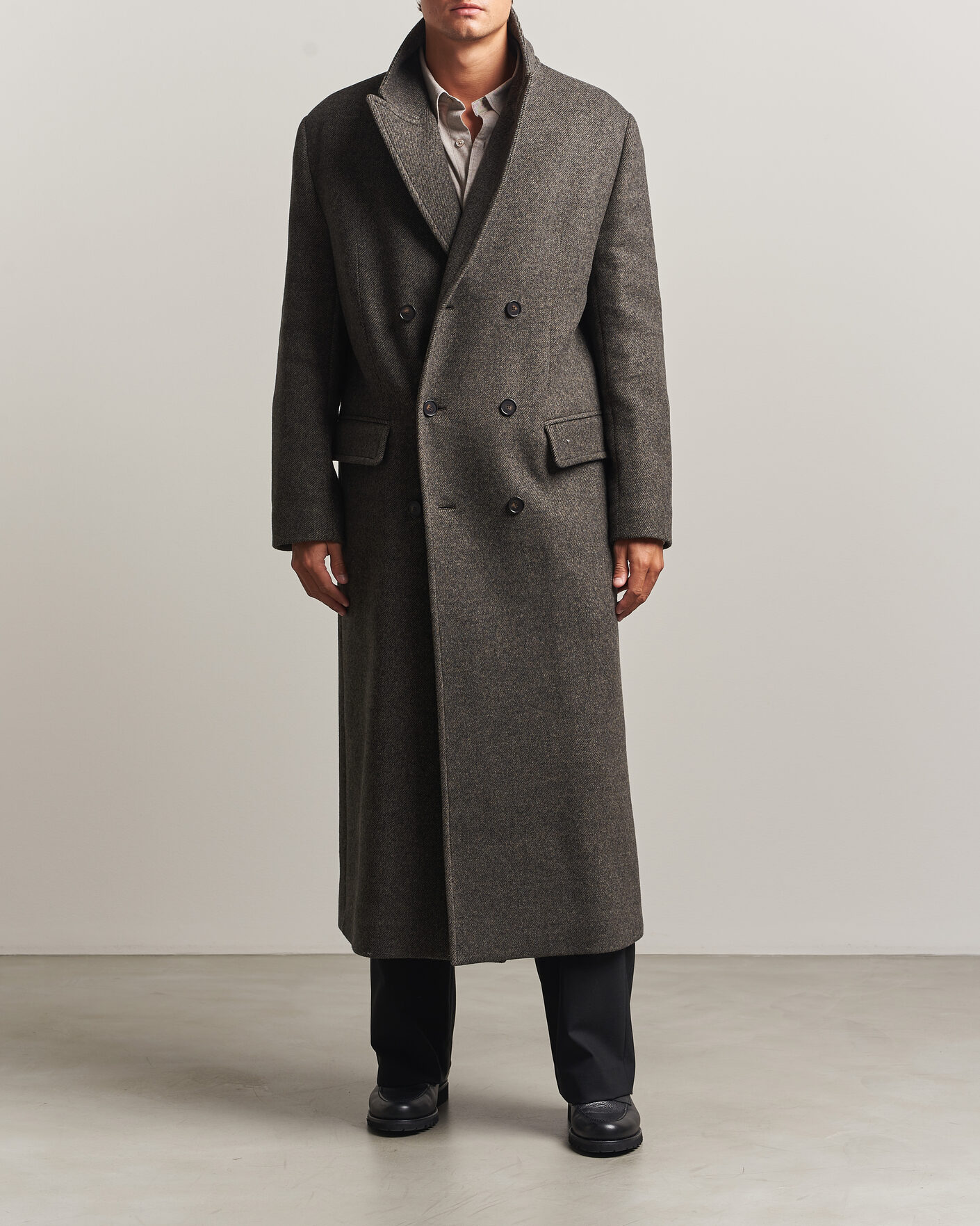 Hombres | Abrigos y chaquetas | Filippa K | Damian Wool Twill Coat Driftwood