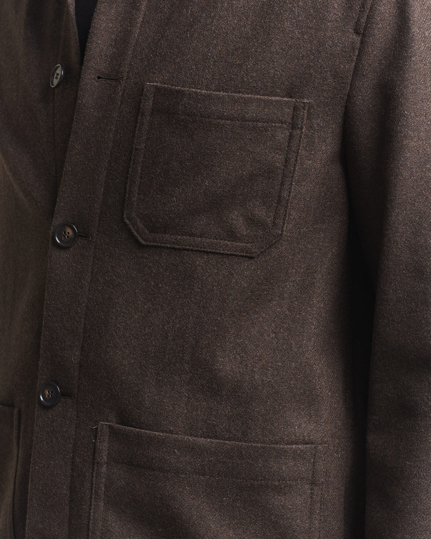 Hombres | Camisas | Filippa K | Taylor Flannel Overshirt Walnut Brown