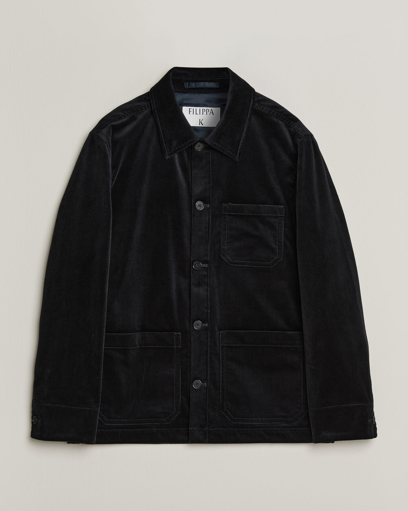 Hombres | Camisas | Filippa K | Taylor Corduroy Overshirt Navy