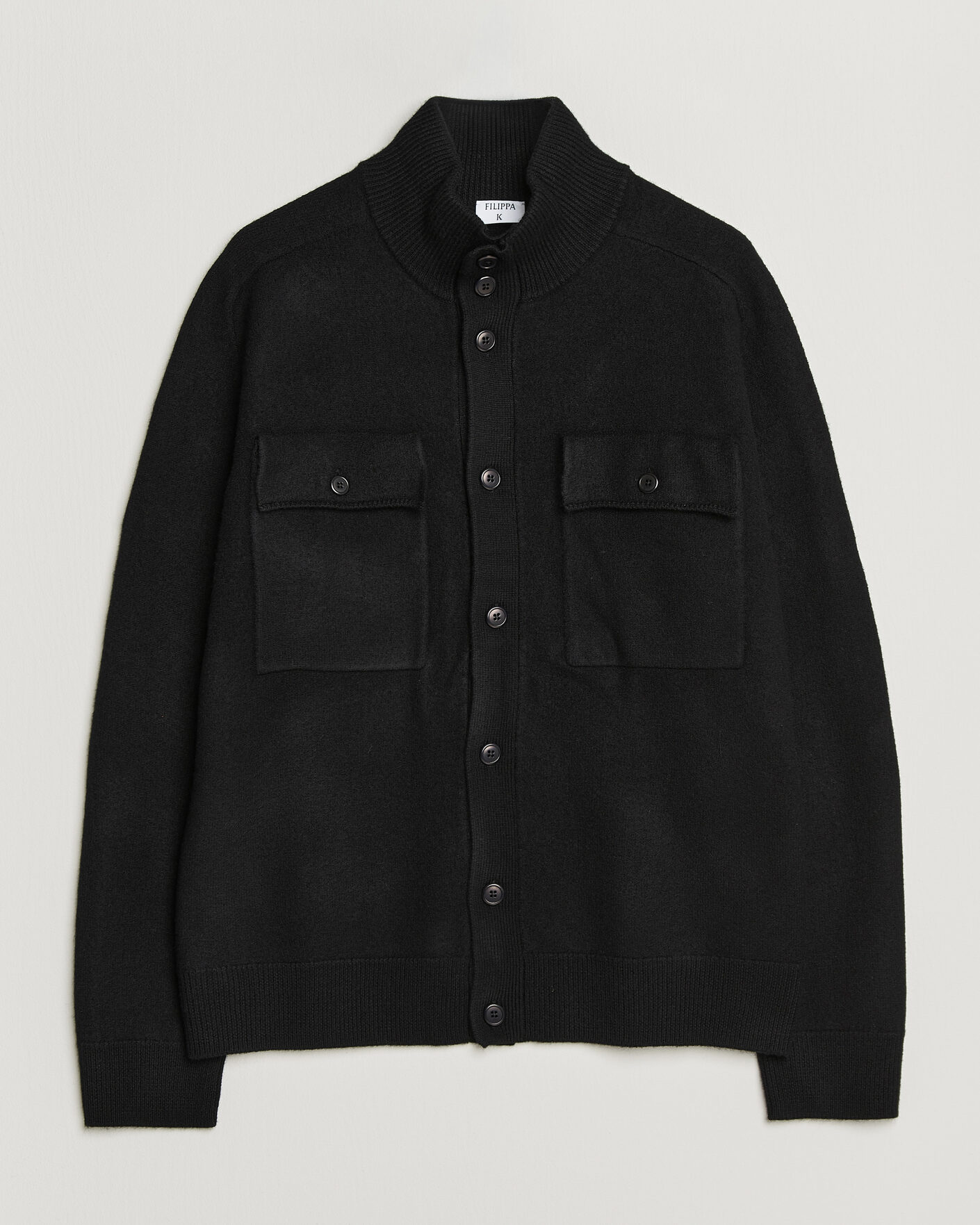 Hombres | Jerséis y prendas de punto | Filippa K | Wool Knitted Cardigan Black
