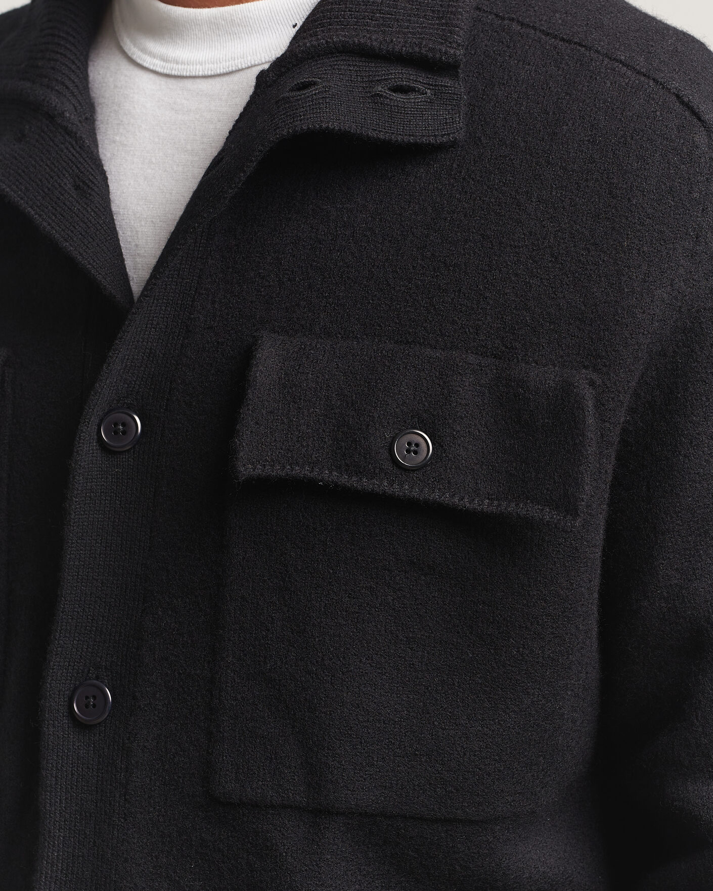 Hombres | Jerséis y prendas de punto | Filippa K | Wool Knitted Cardigan Black