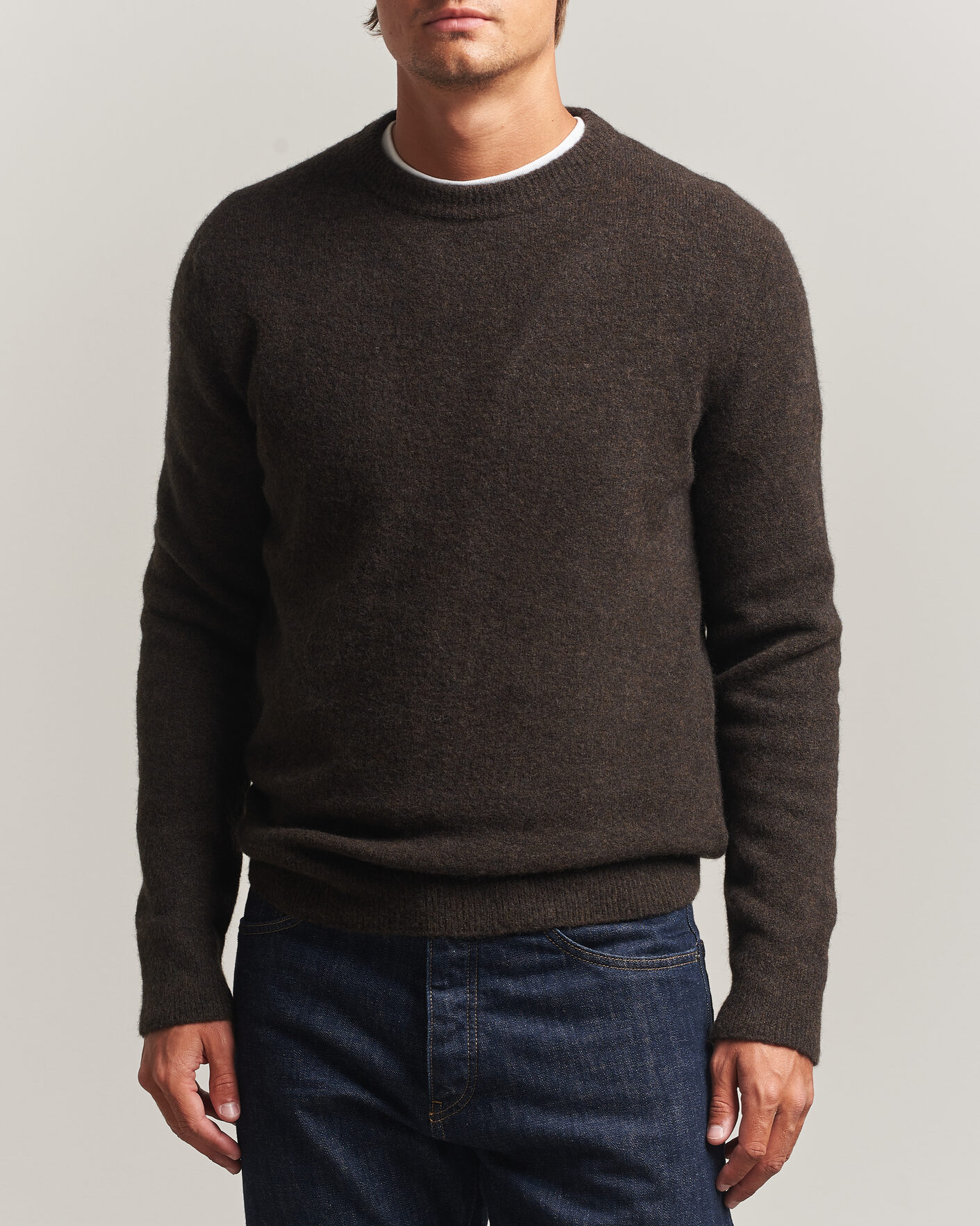 Hombres | Jerséis y prendas de punto | Filippa K | Yak Knitted Sweater Golden Brown