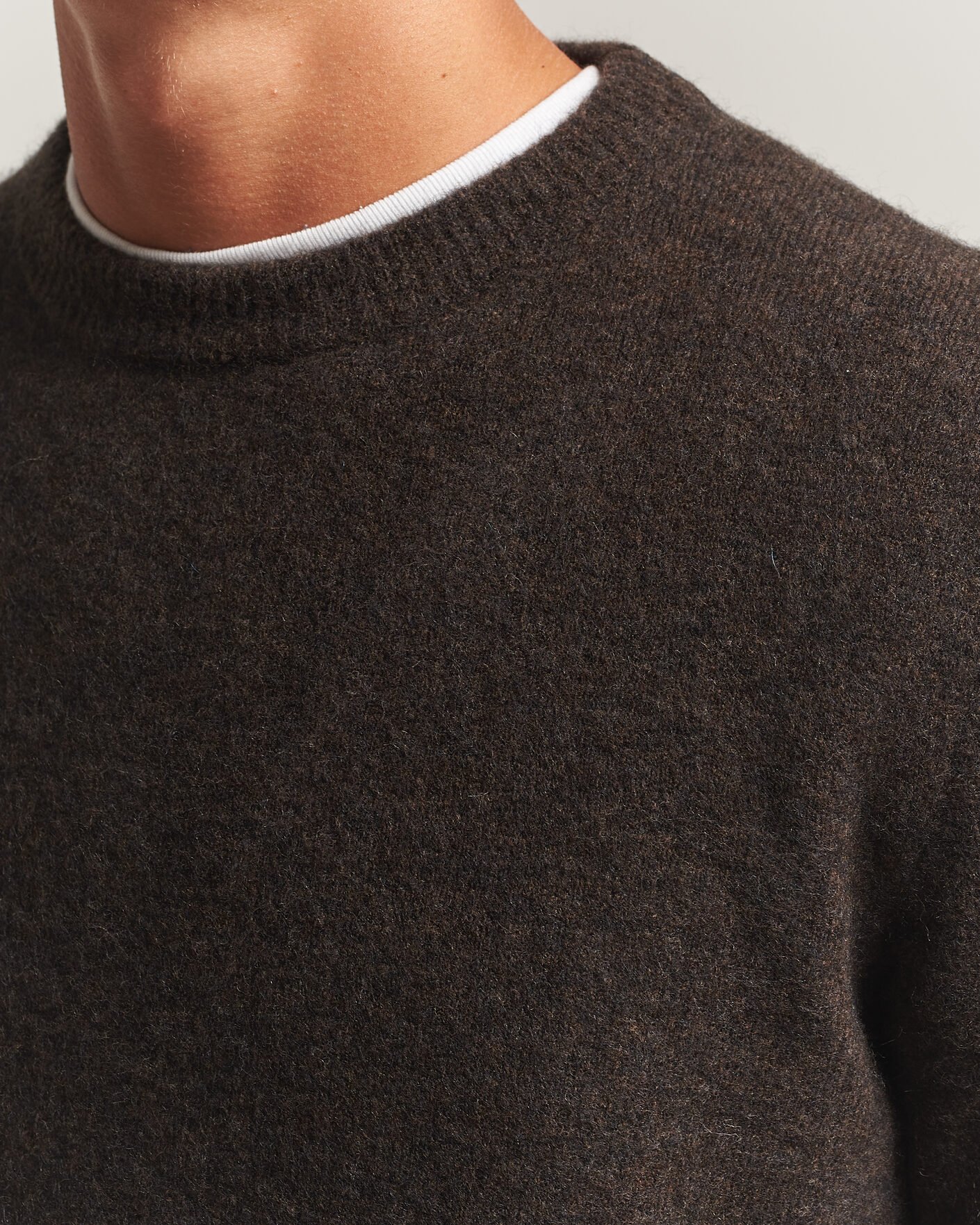 Hombres | Jerséis y prendas de punto | Filippa K | Yak Knitted Sweater Golden Brown