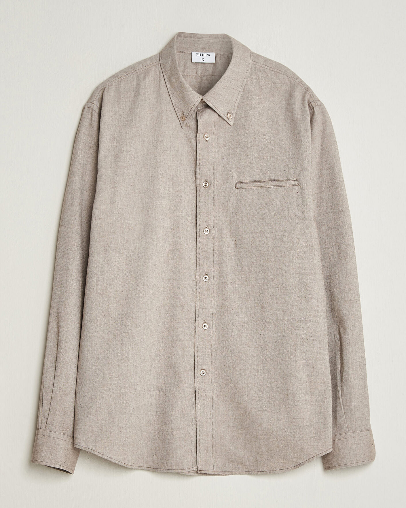 Hombres | Camisas | Filippa K | Zack Flannel Shirt Mid Brown
