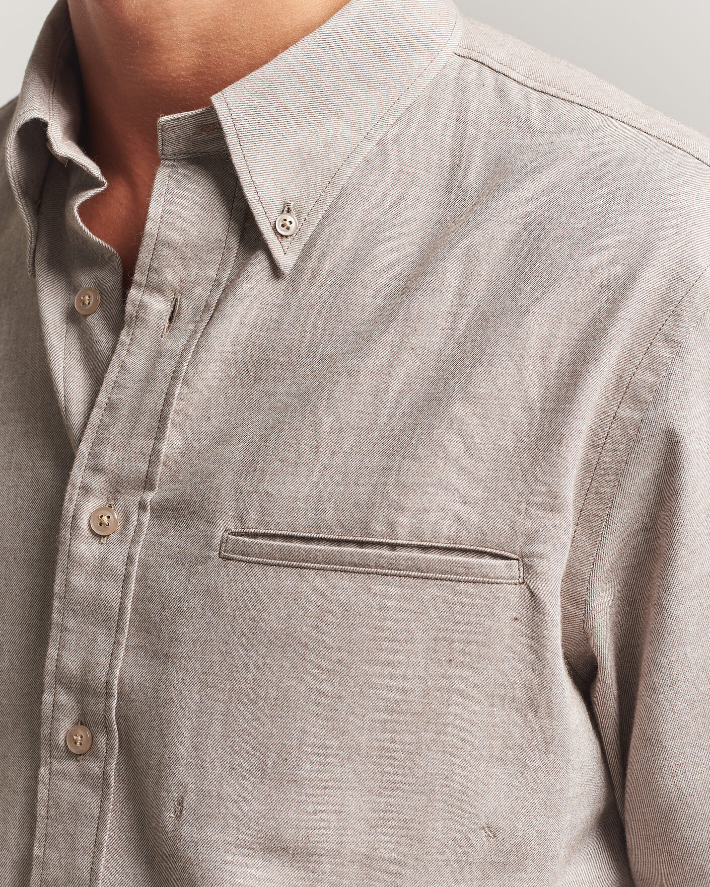 Hombres | Camisas | Filippa K | Zack Flannel Shirt Mid Brown