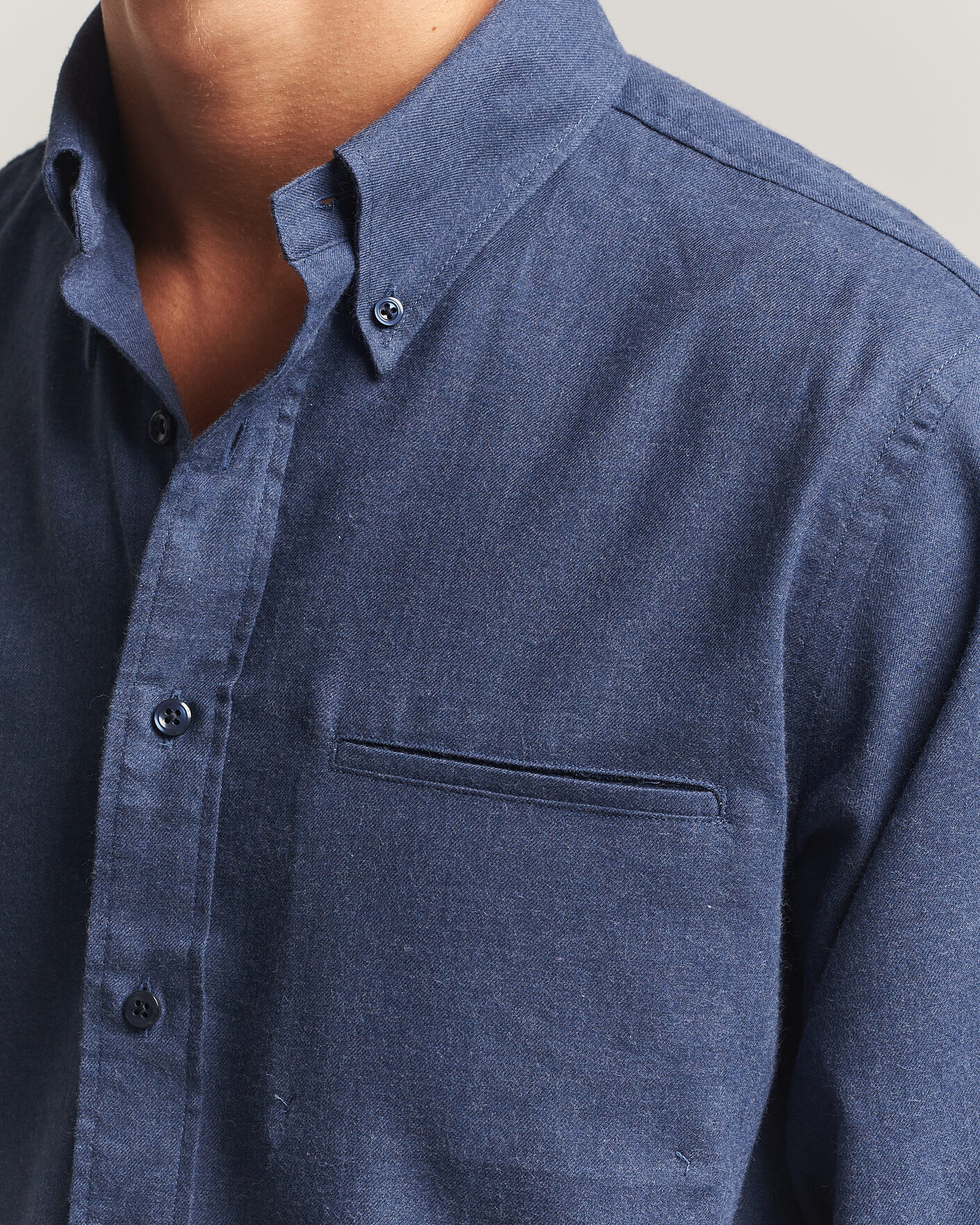 Hombres | Camisas | Filippa K | Zack Flannel Shirt Navy
