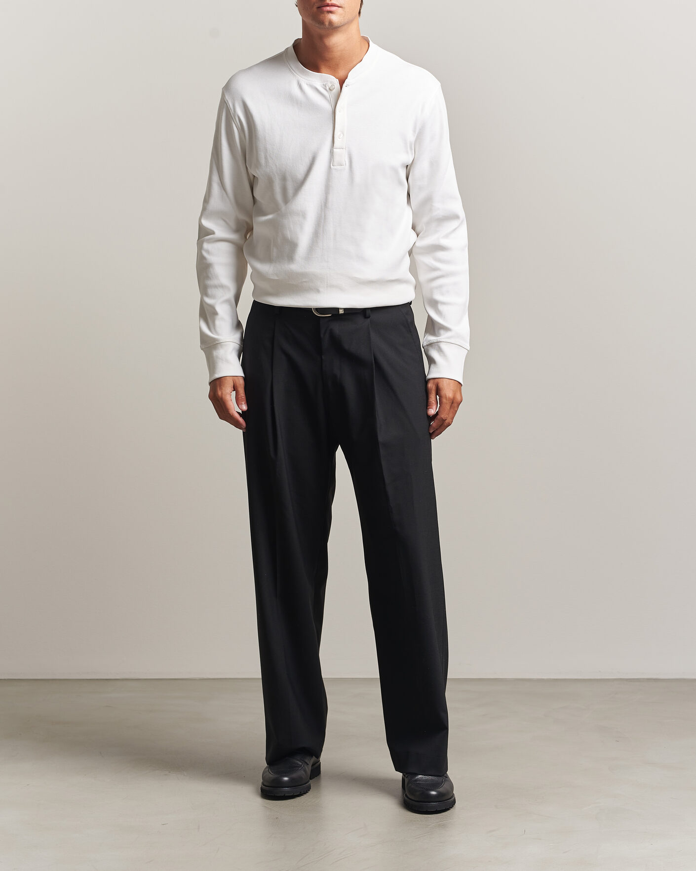 Hombres | Jerséis y prendas de punto | Filippa K | Cotton Rib Henley White