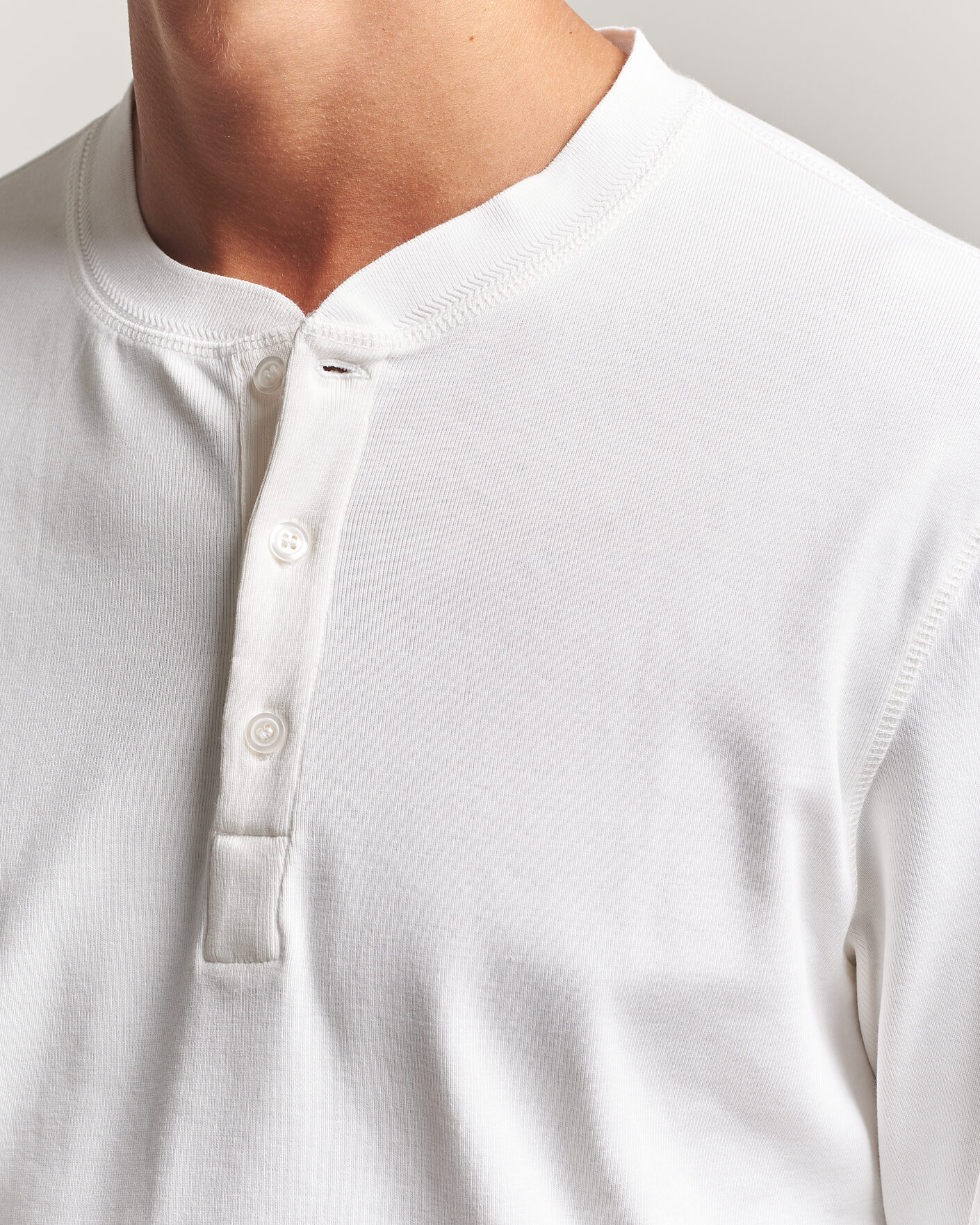 Hombres | Jerséis y prendas de punto | Filippa K | Cotton Rib Henley White