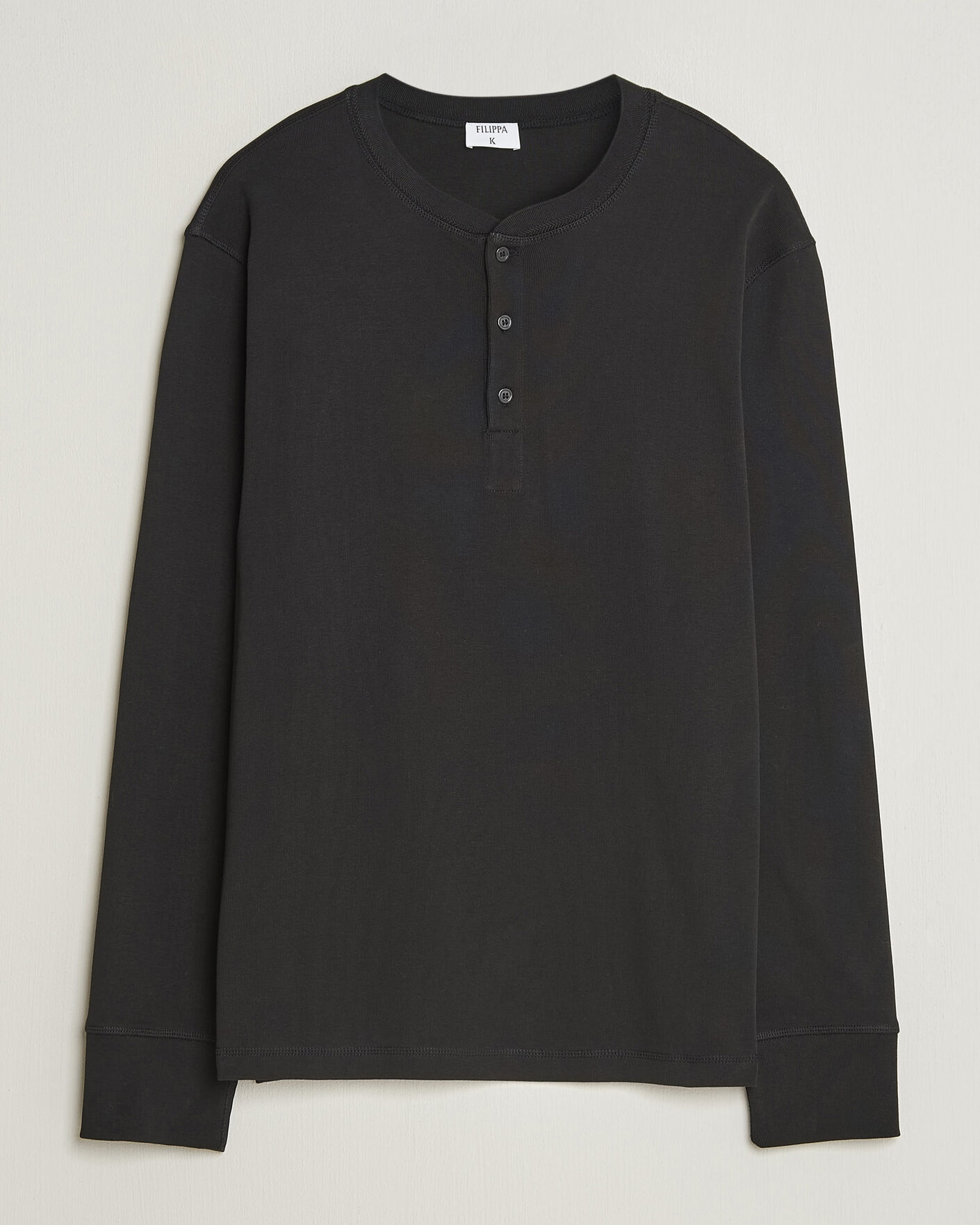 Hombres | Jerséis y prendas de punto | Filippa K | Cotton Rib Henley Black