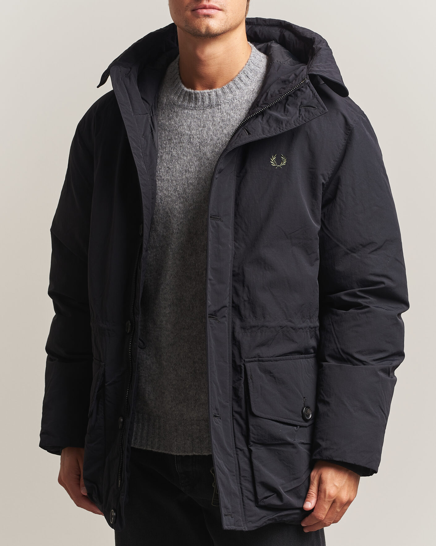 Hombres | Abrigos y chaquetas | Fred Perry | Padded Patch Pocket Parka Black