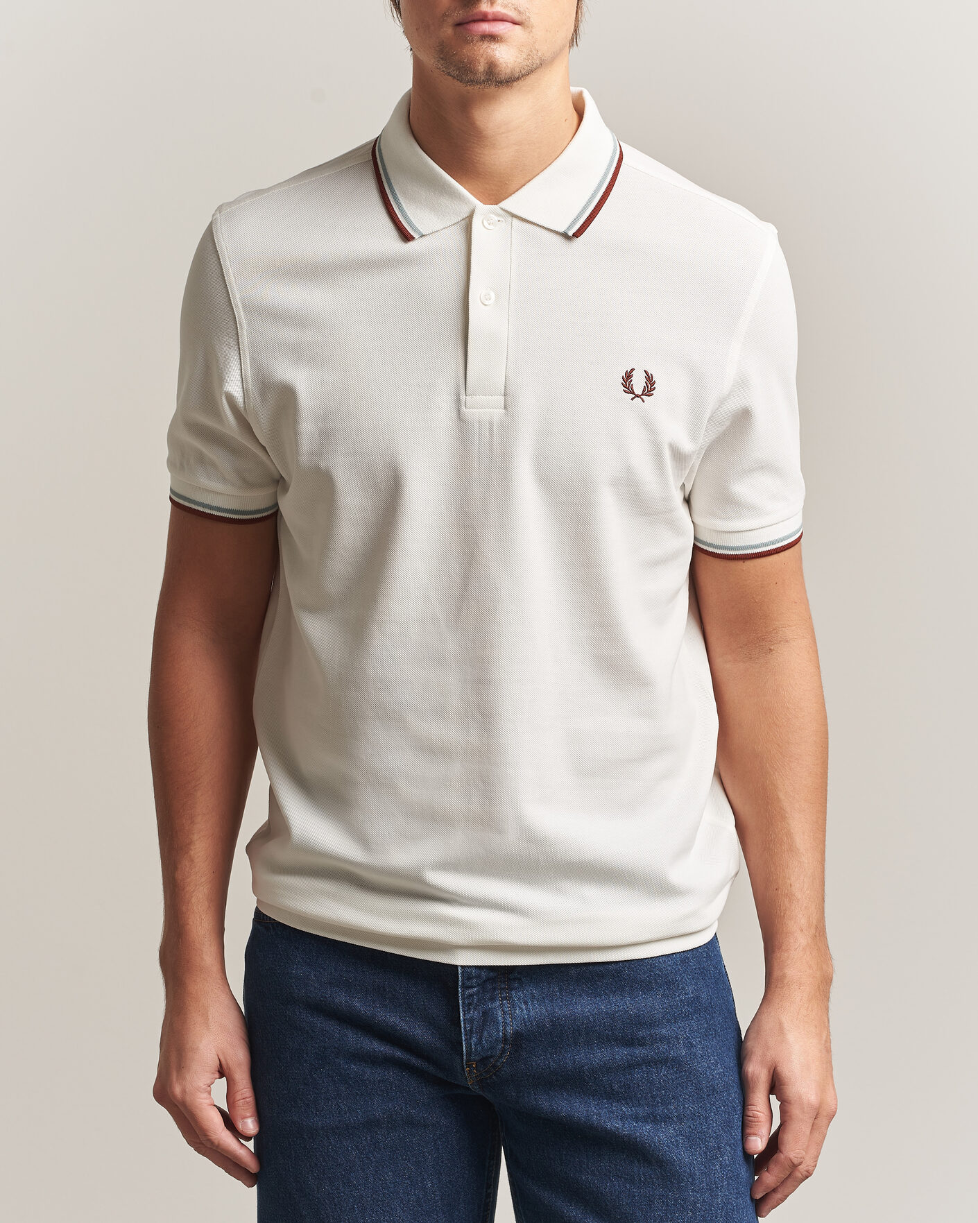 Hombres | Polos | Fred Perry | Twin Tipped Polo Shirt Ecru