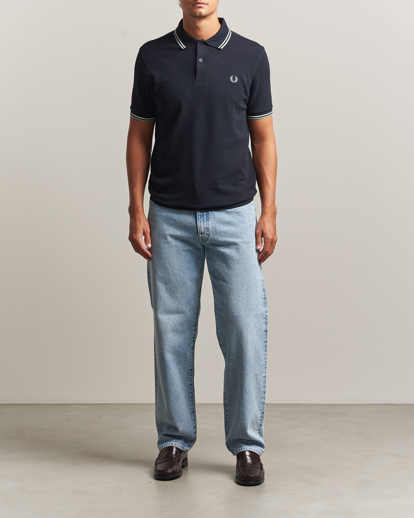 Hombres | Polos | Fred Perry | Twin Tipped Polo Shirt Navy
