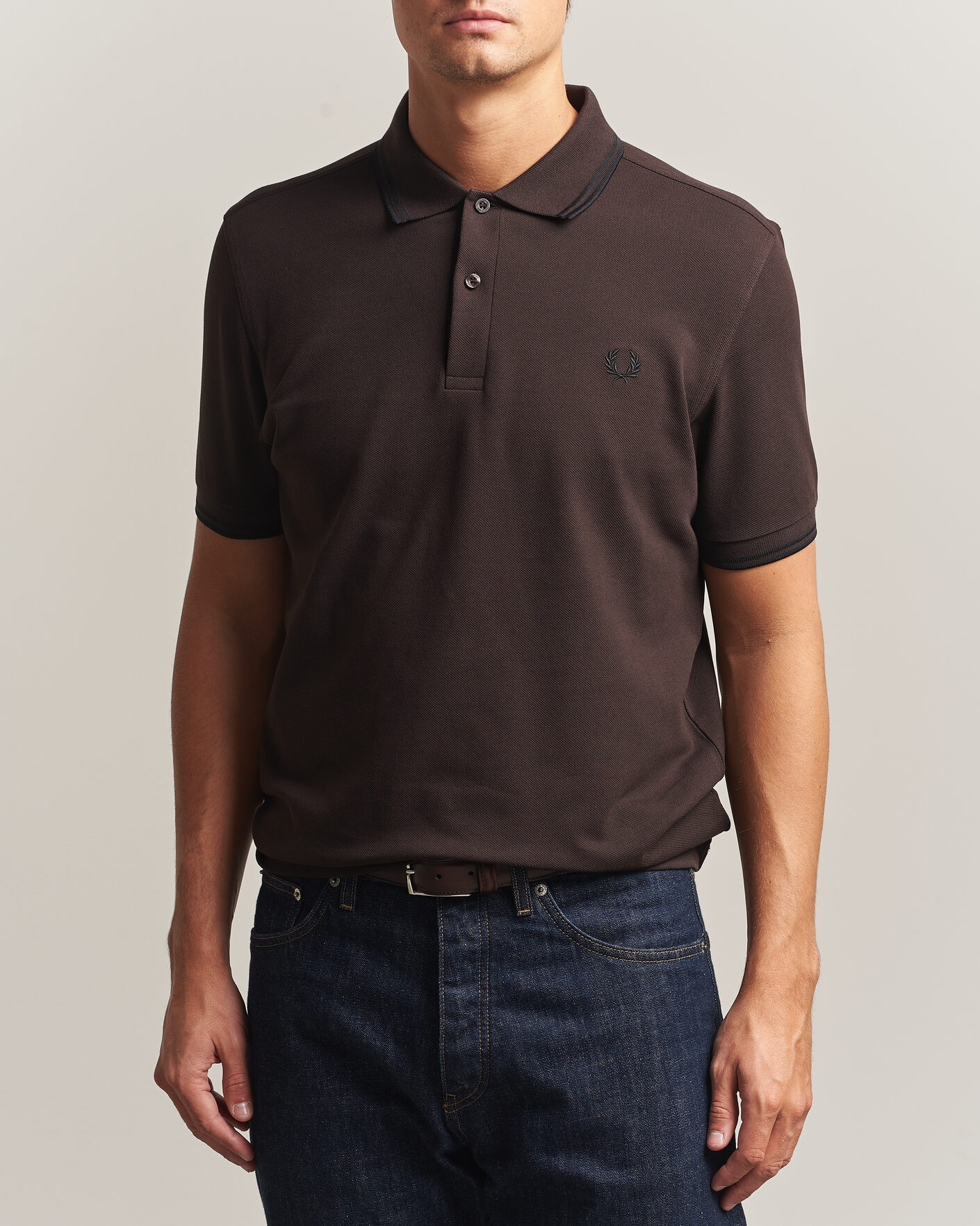 Hombres | Polos | Fred Perry | Twin Tipped Polo Shirt Rich Brown