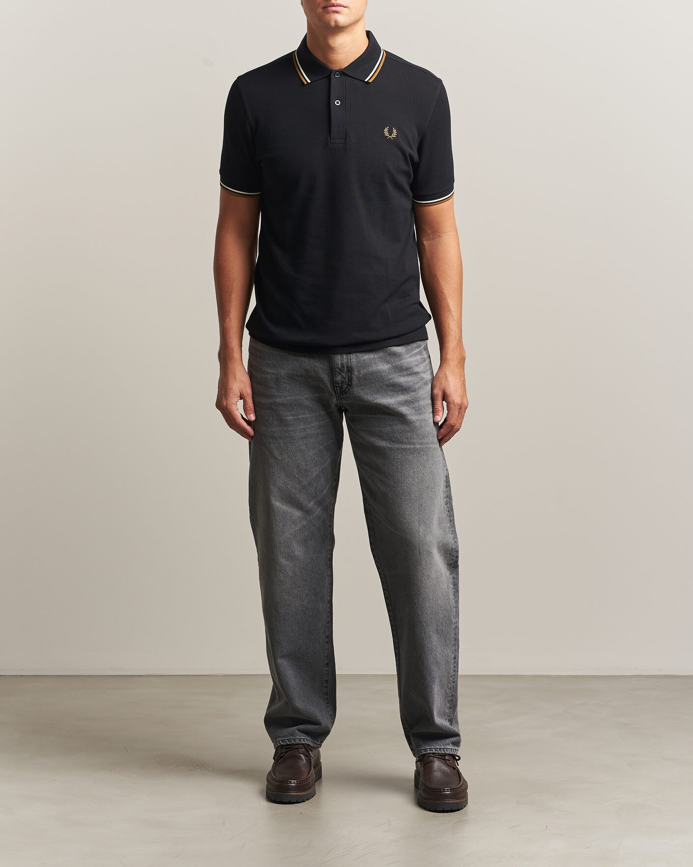Hombres | Polos | Fred Perry | Twin Tipped Polo Shirt Black