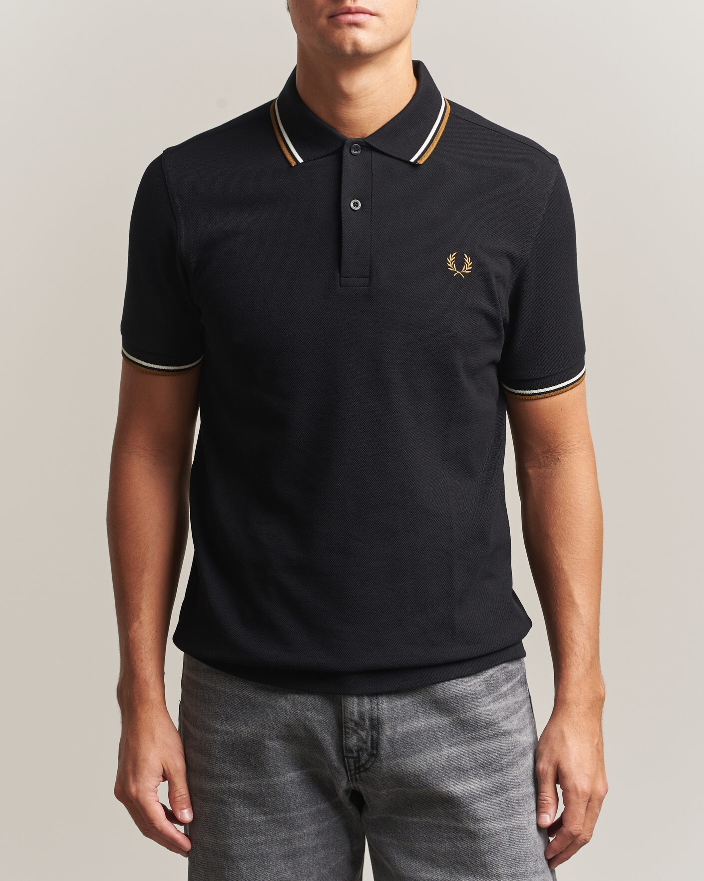 Hombres | Polos | Fred Perry | Twin Tipped Polo Shirt Black