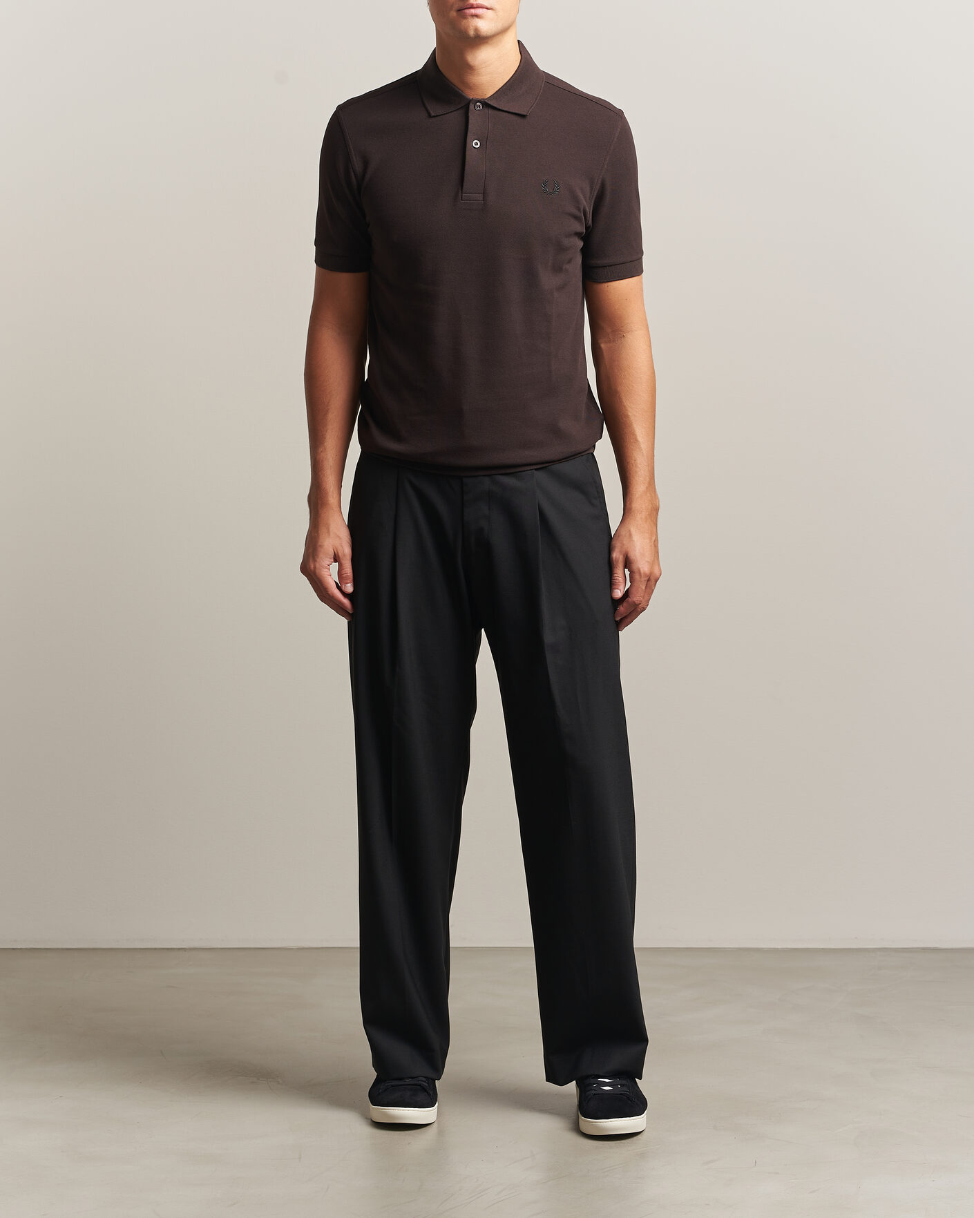 Hombres | Polos | Fred Perry | Plain Polo Shirt Night Rich Brown