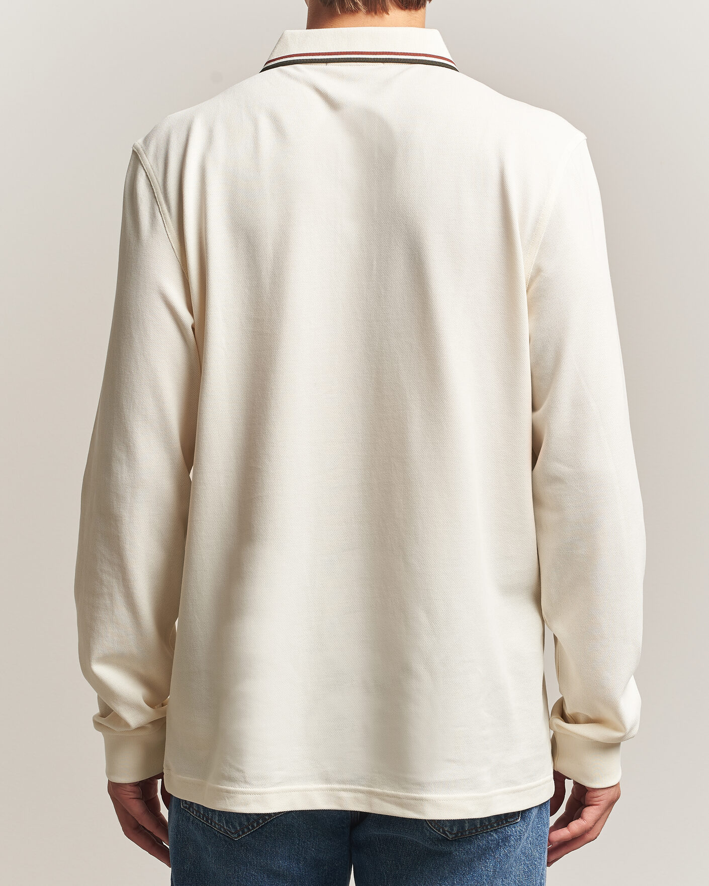 Hombres | Polos | Fred Perry | Twin Tipped Long Sleeve Polo Shirt Ecru