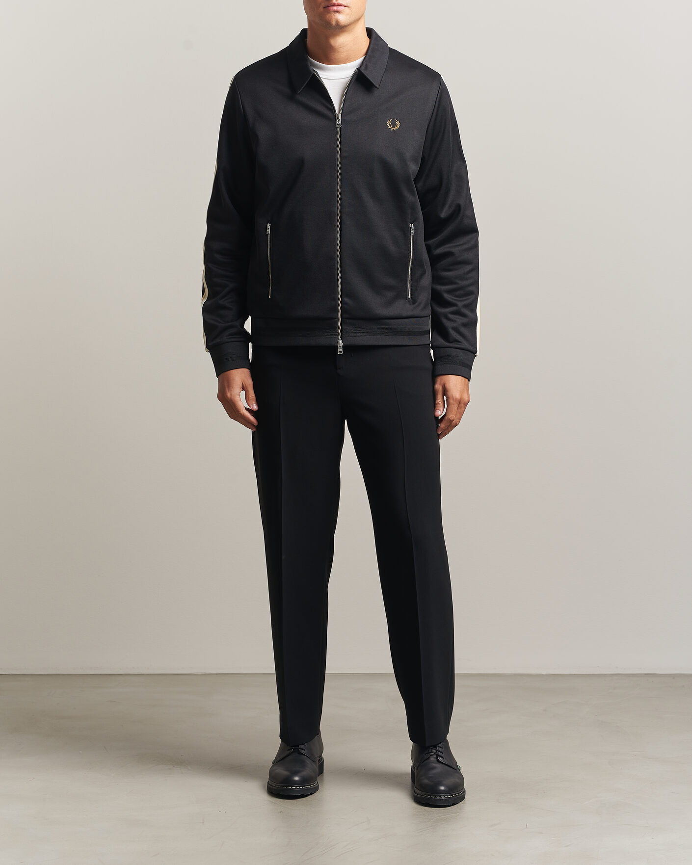 Hombres | Jerséis y prendas de punto | Fred Perry | Tipped Taped Track Jacket Black