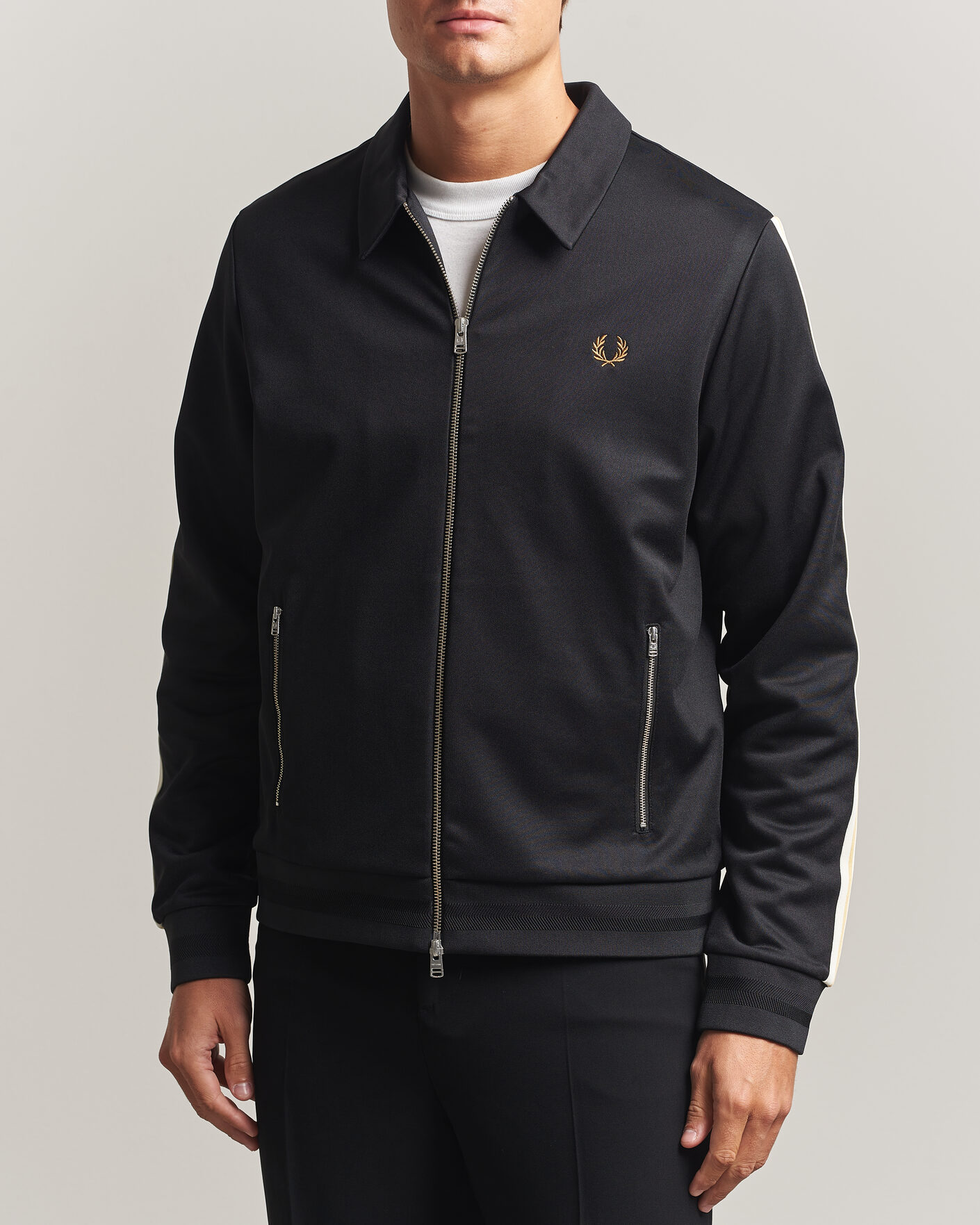 Hombres | Jerséis y prendas de punto | Fred Perry | Tipped Taped Track Jacket Black