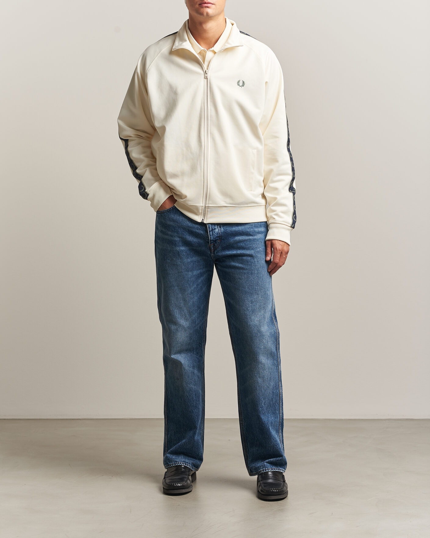 Hombres | Jerséis y prendas de punto | Fred Perry | Taped Track Jacket Ecru