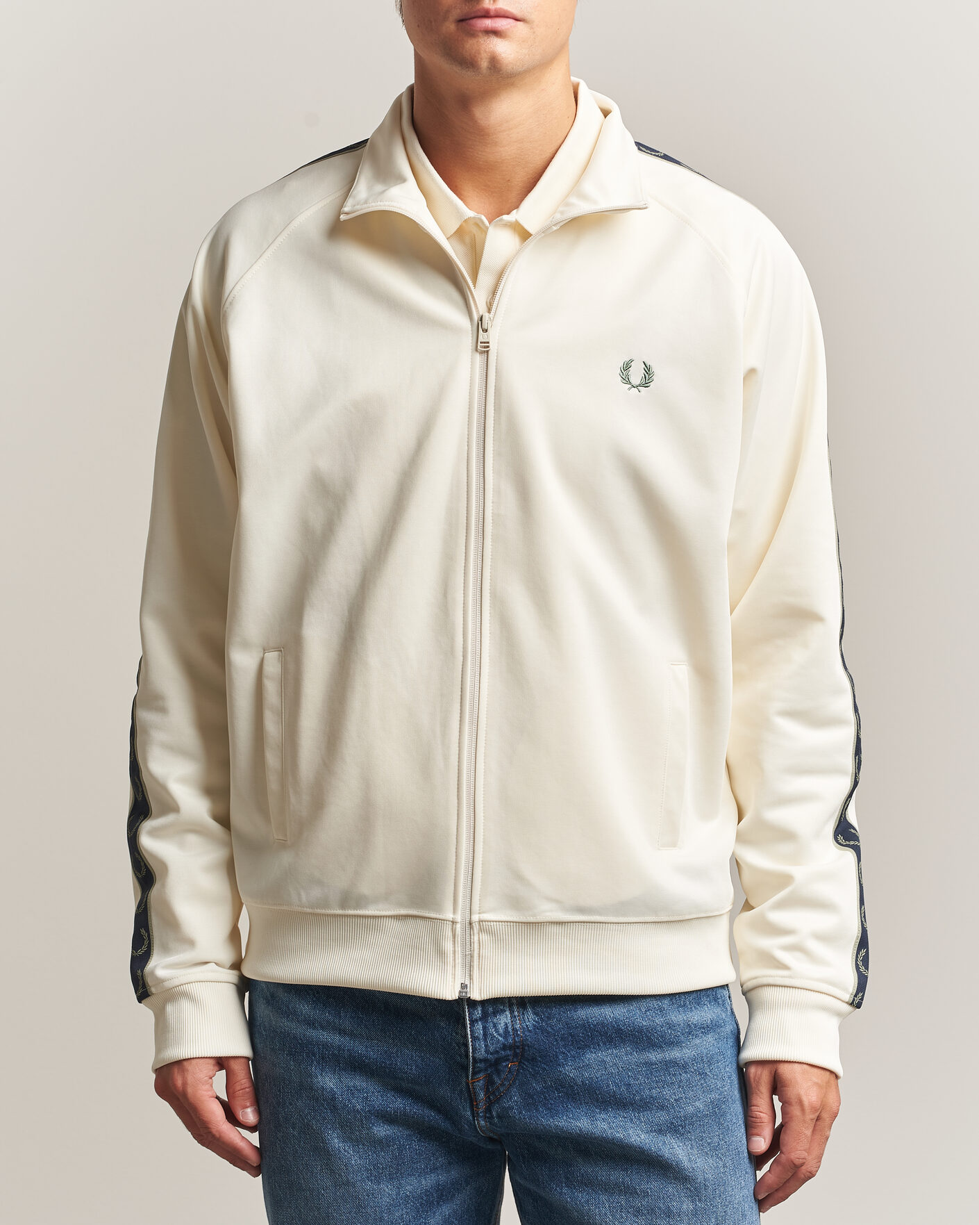 Hombres | Jerséis y prendas de punto | Fred Perry | Taped Track Jacket Ecru