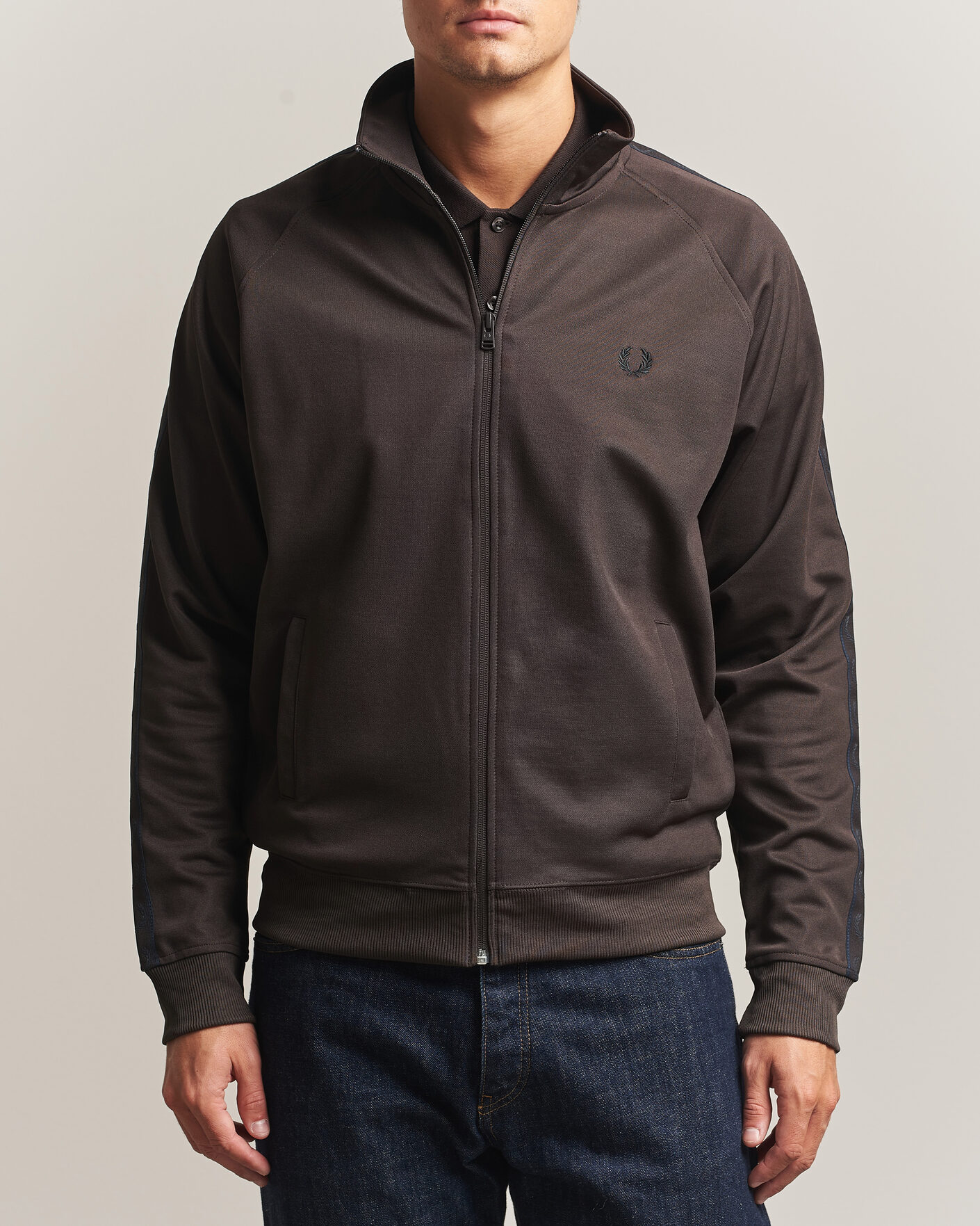 Hombres | Jerséis y prendas de punto | Fred Perry | Taped Track Jacket Rich Brown