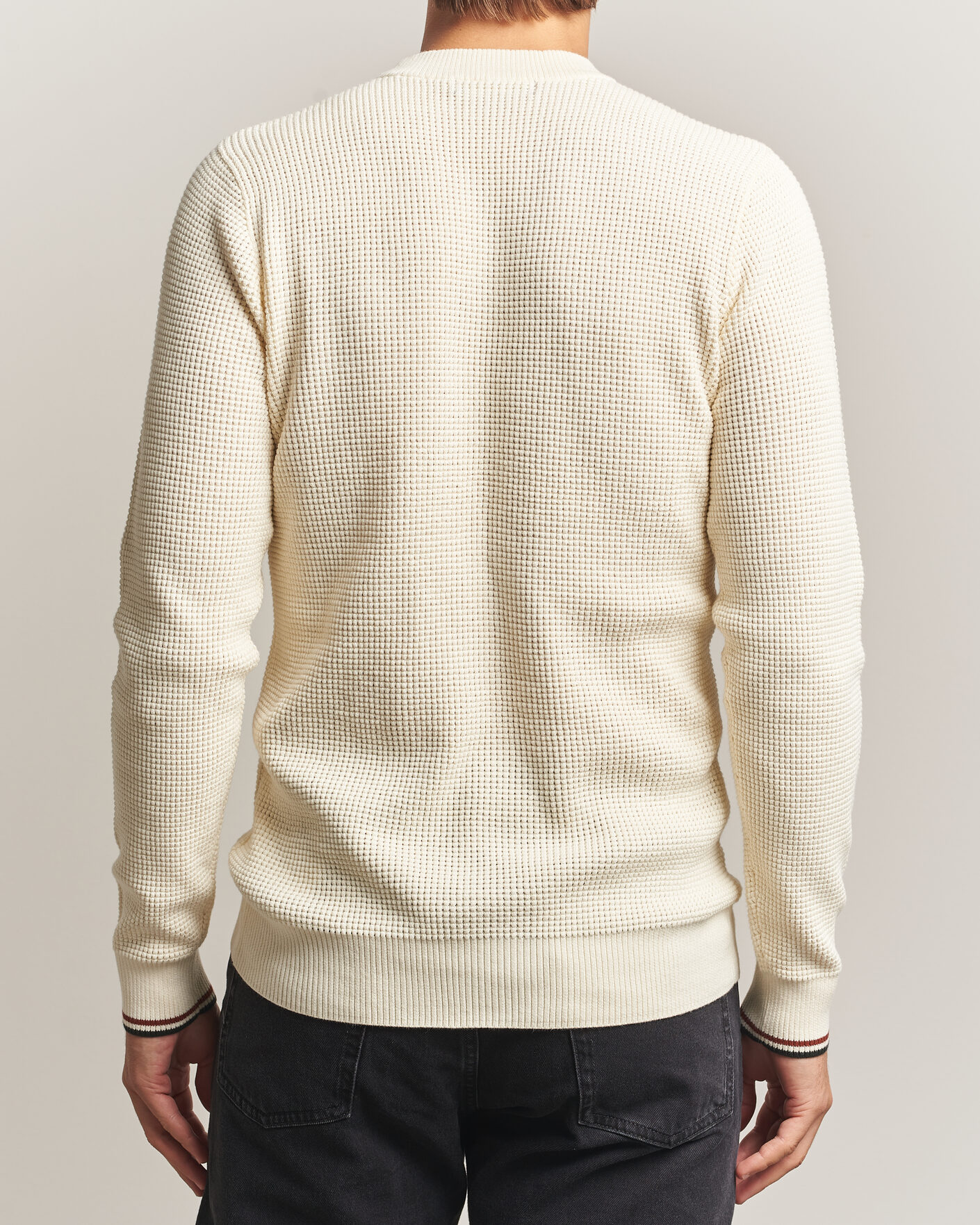 Hombres | Jerséis y prendas de punto | Fred Perry | Waffle Stitch Jumper Ecru