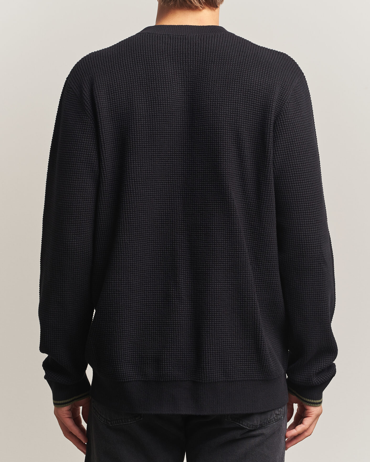 Hombres | Jerséis y prendas de punto | Fred Perry | Waffle Stitch Jumper Black