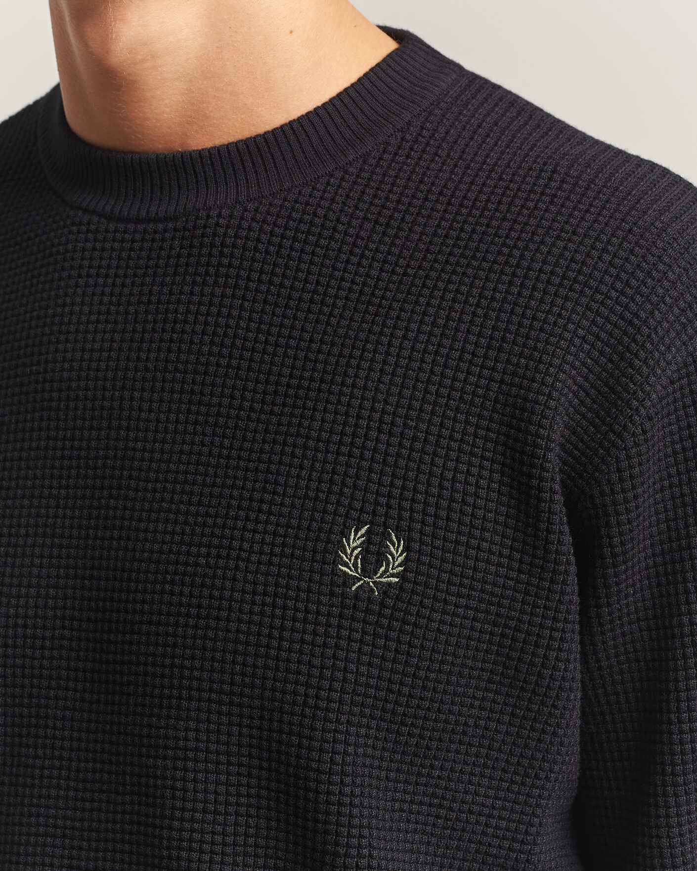 Hombres | Jerséis y prendas de punto | Fred Perry | Waffle Stitch Jumper Black