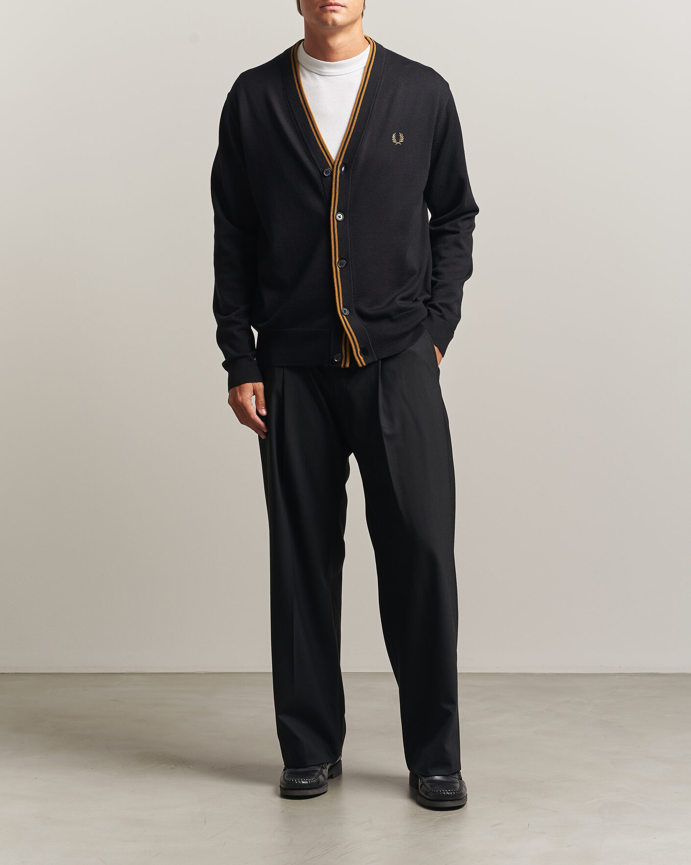 Hombres | Jerséis y prendas de punto | Fred Perry | Classic Knitted Cardigan Black