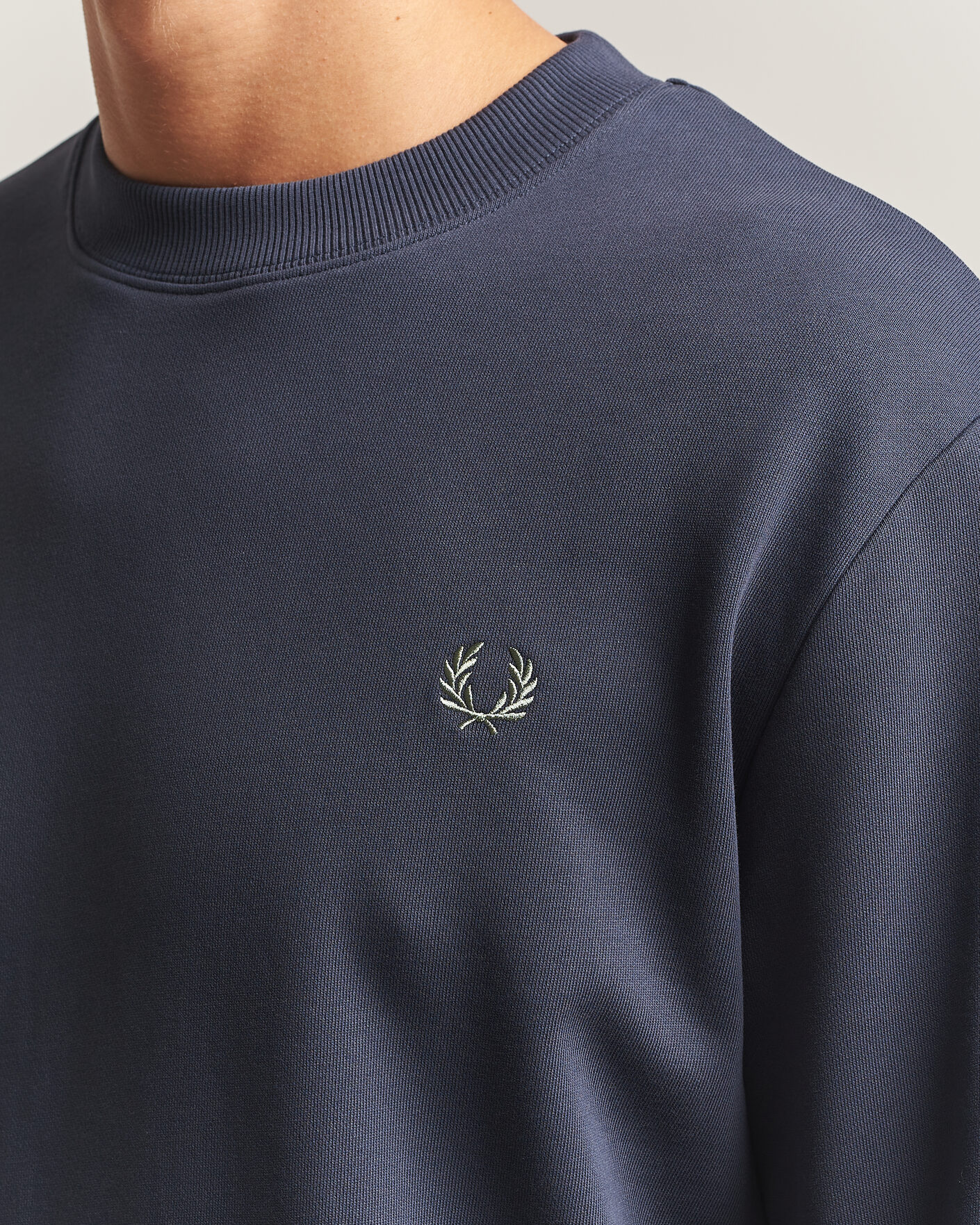 Hombres | Jerséis y prendas de punto | Fred Perry | Crew Neck Sweatshirt Dark Airforce