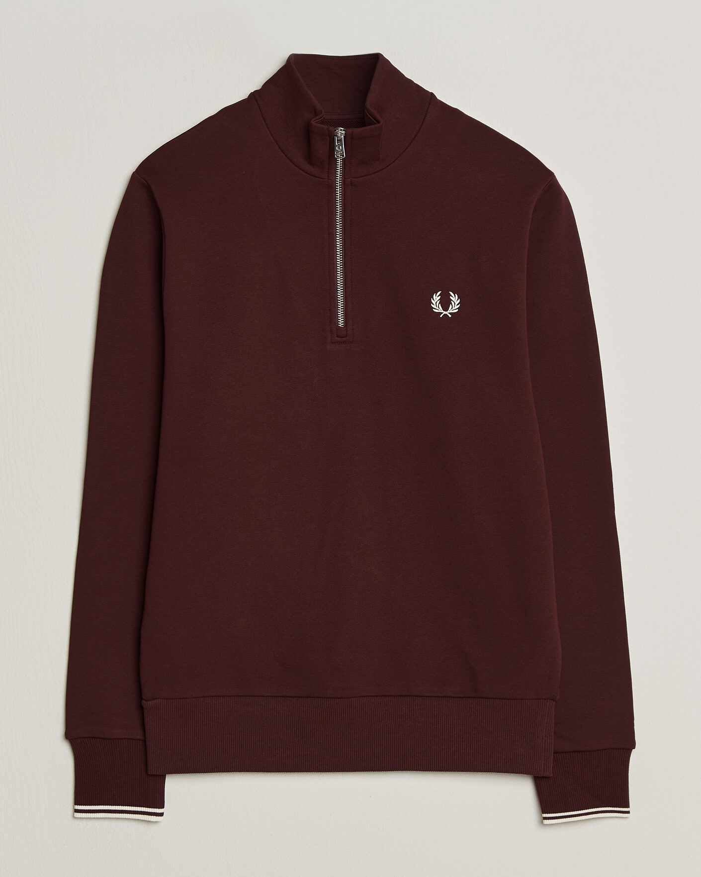 Hombres | Jerséis y prendas de punto | Fred Perry | Half Zip Sweatshirt Oxblood