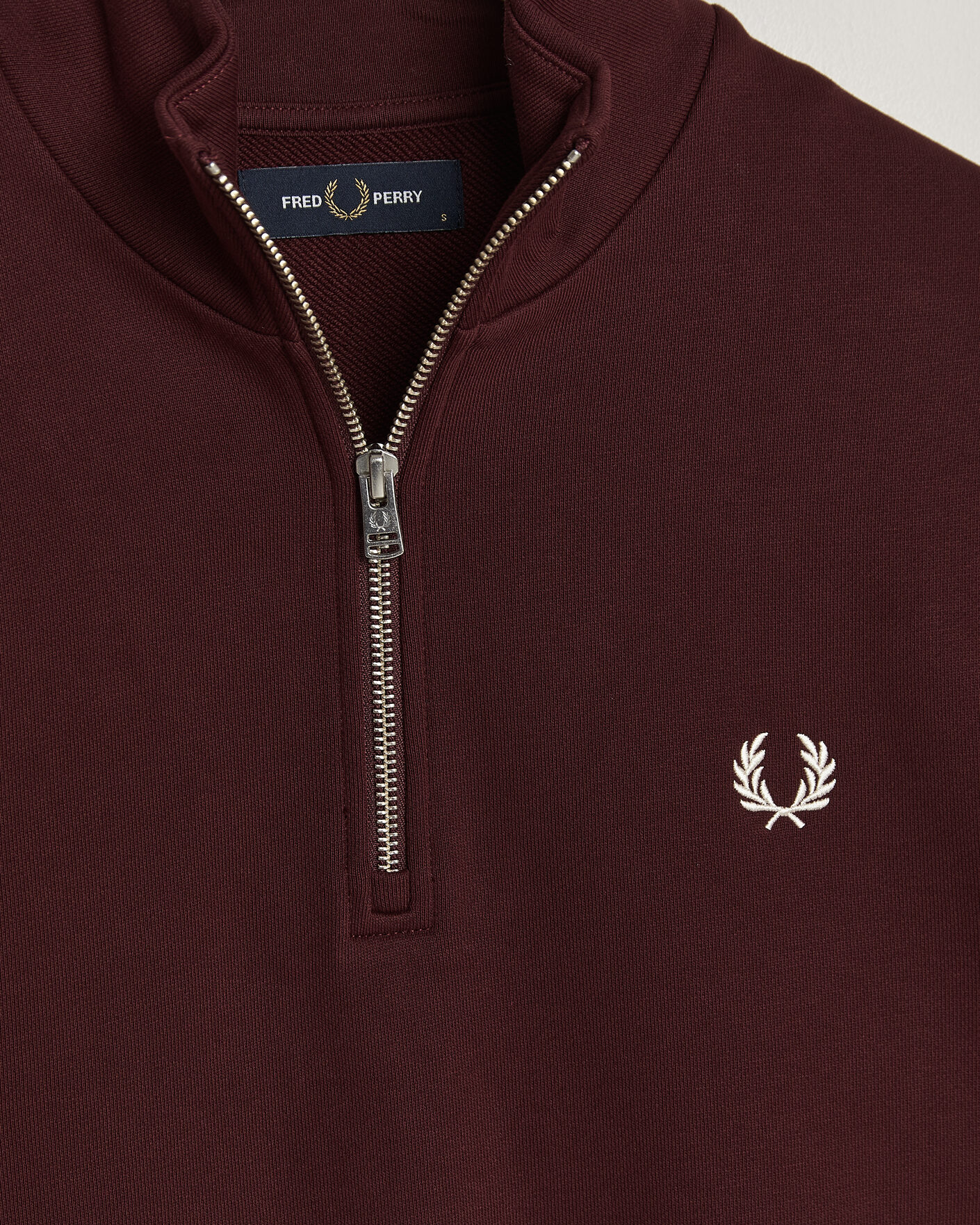 Hombres | Jerséis y prendas de punto | Fred Perry | Half Zip Sweatshirt Oxblood