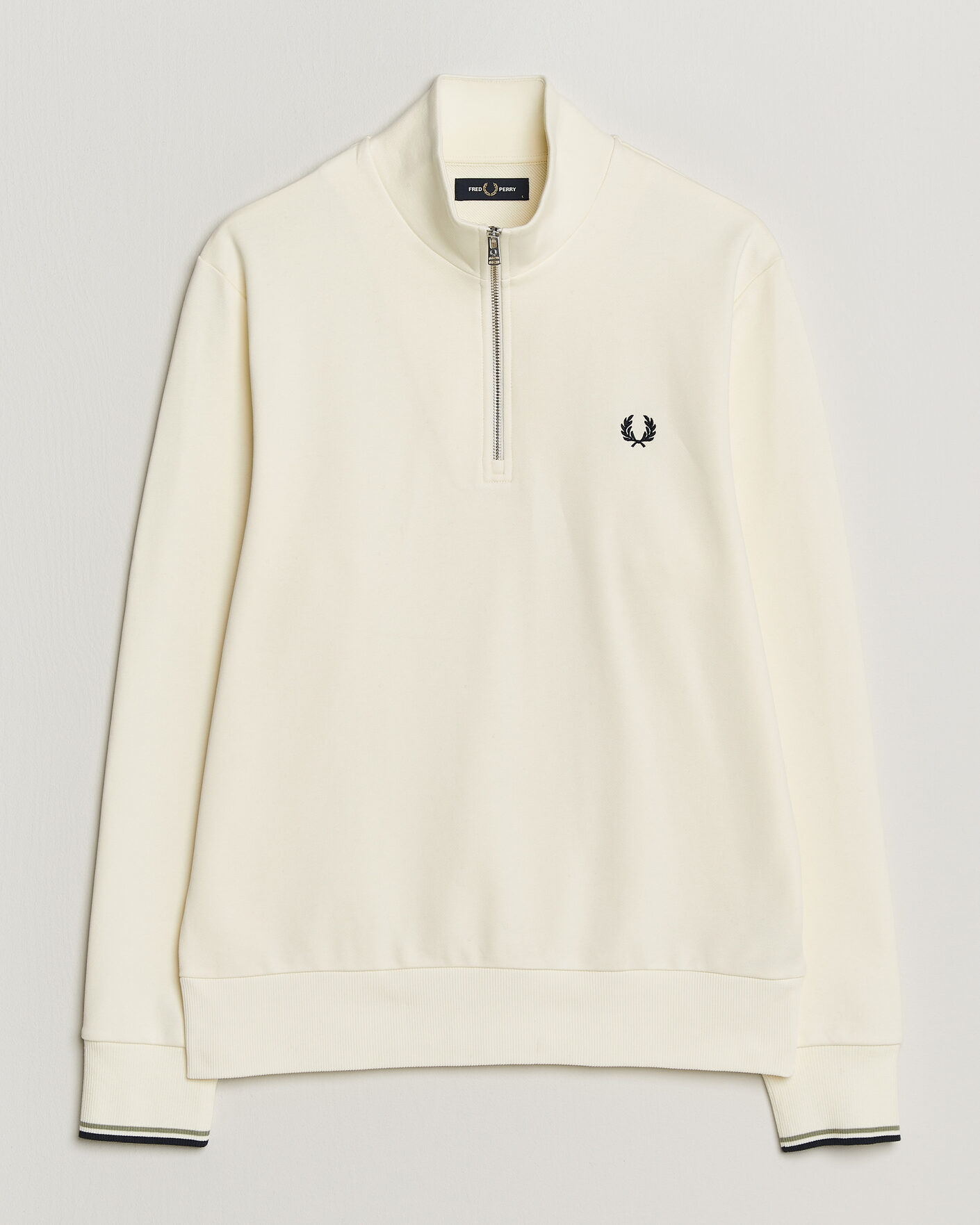 Hombres | Jerséis y prendas de punto | Fred Perry | Half Zip Sweatshirt Ecru