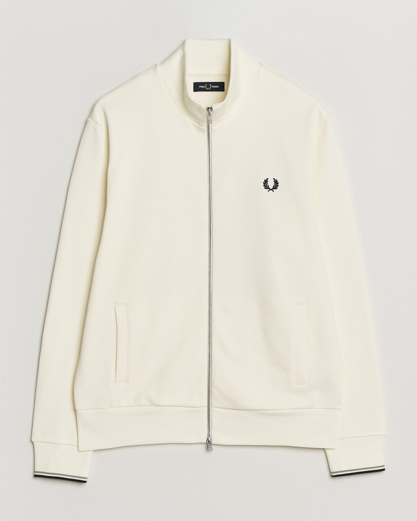 Hombres | Jerséis y prendas de punto | Fred Perry | Full Zip Sweatshirt Ecru