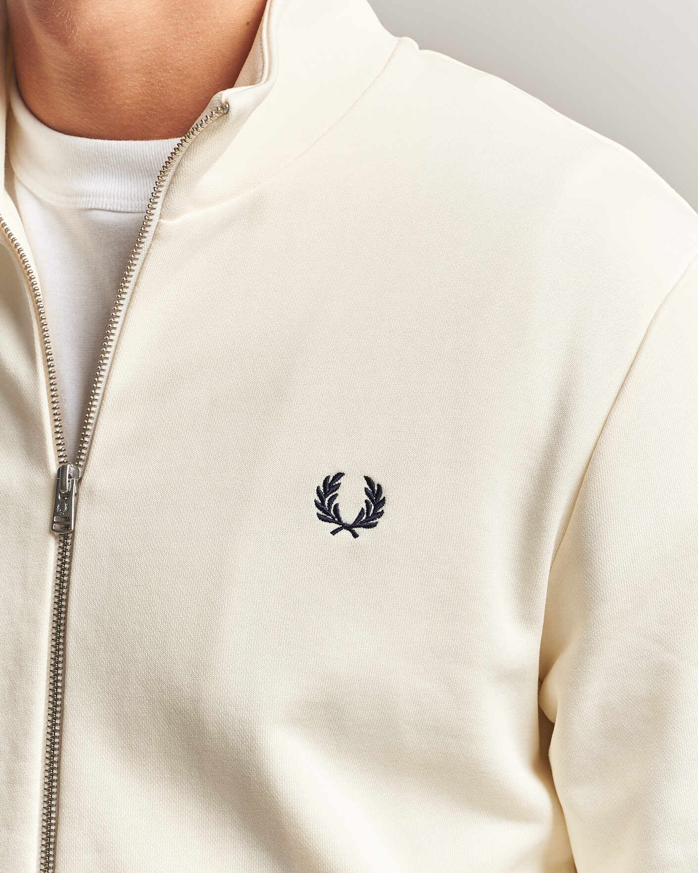 Hombres | Jerséis y prendas de punto | Fred Perry | Full Zip Sweatshirt Ecru