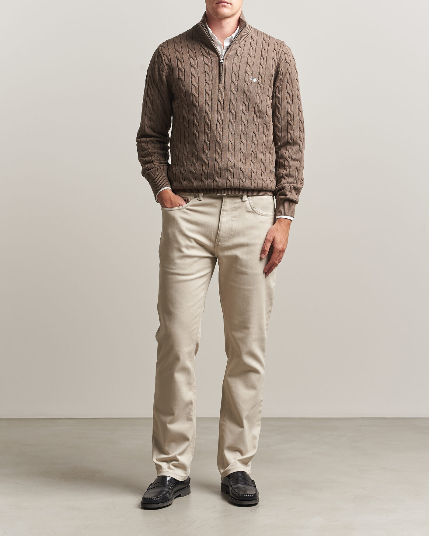 Hombres | Pantalones | Gant | Regular Fit Soft Twill 5-Pocket Pants Clay Beige