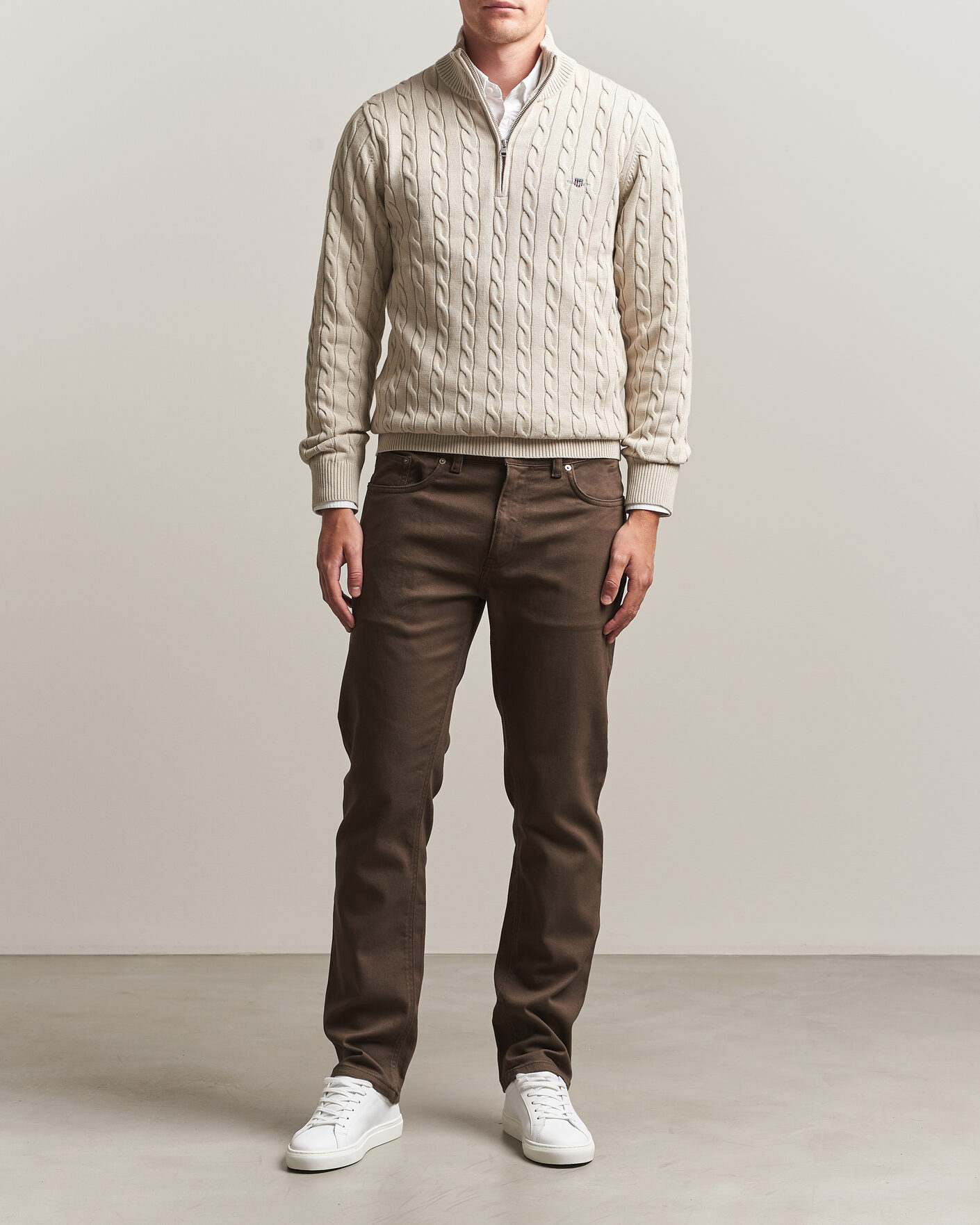 Hombres | Pantalones | Gant | Regular Fit Soft Twill 5-Pocket Pants Shadow Brown