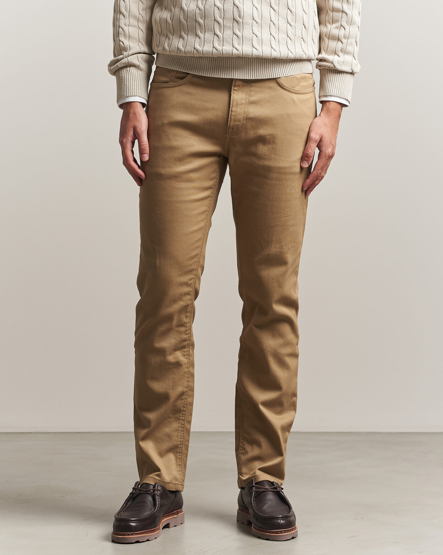 Hombres | Pantalones | Gant | Regular Fit Soft Twill 5-Pocket Pants Light Taupe