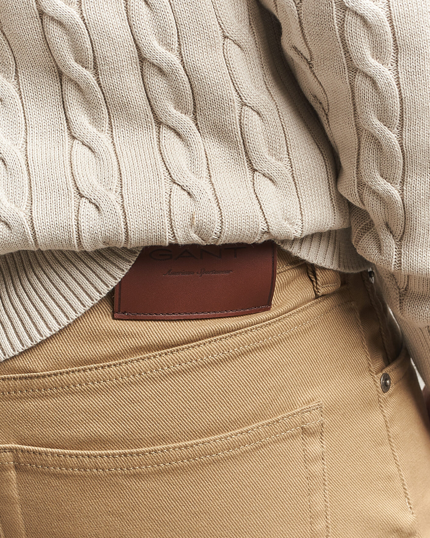Hombres | Pantalones | Gant | Regular Fit Soft Twill 5-Pocket Pants Light Taupe