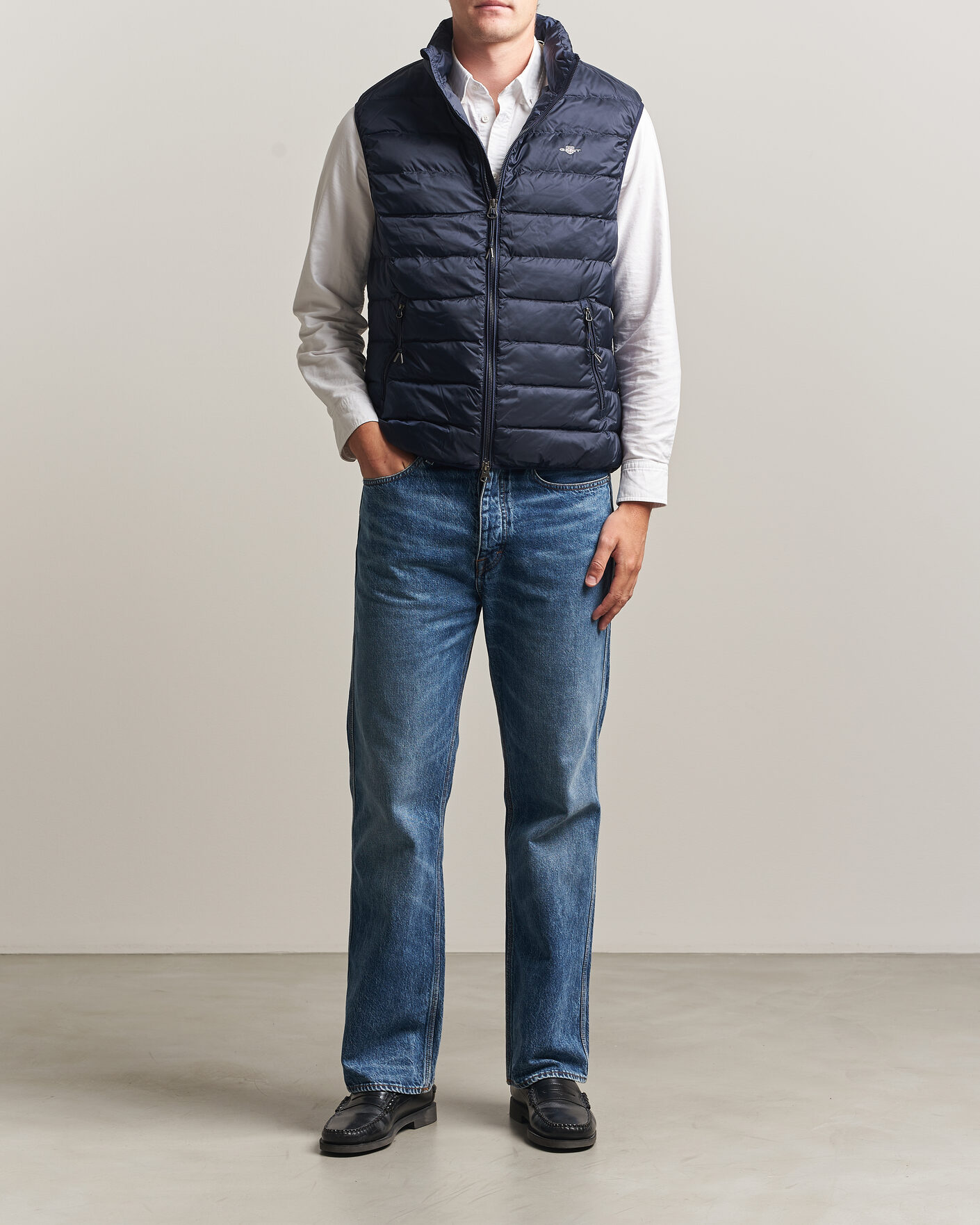 Hombres | Chalecos | Gant | Light Down Vest Evening Blue