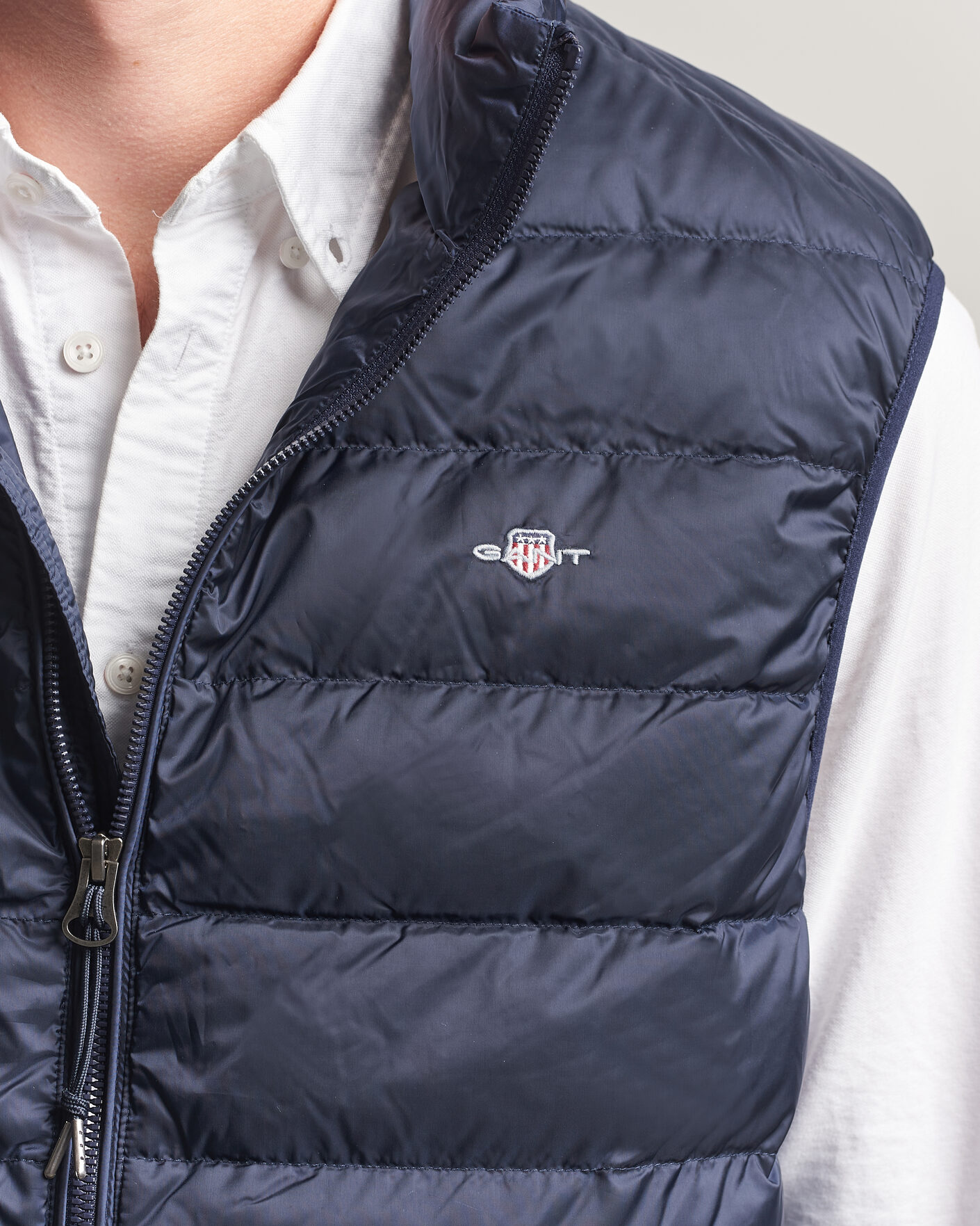 Hombres | Chalecos | Gant | Light Down Vest Evening Blue