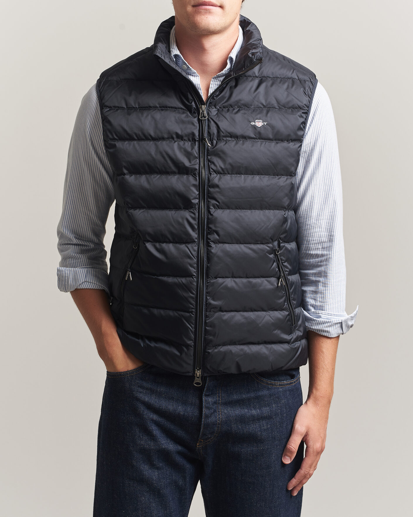 Hombres | Chalecos | Gant | Light Down Vest Black