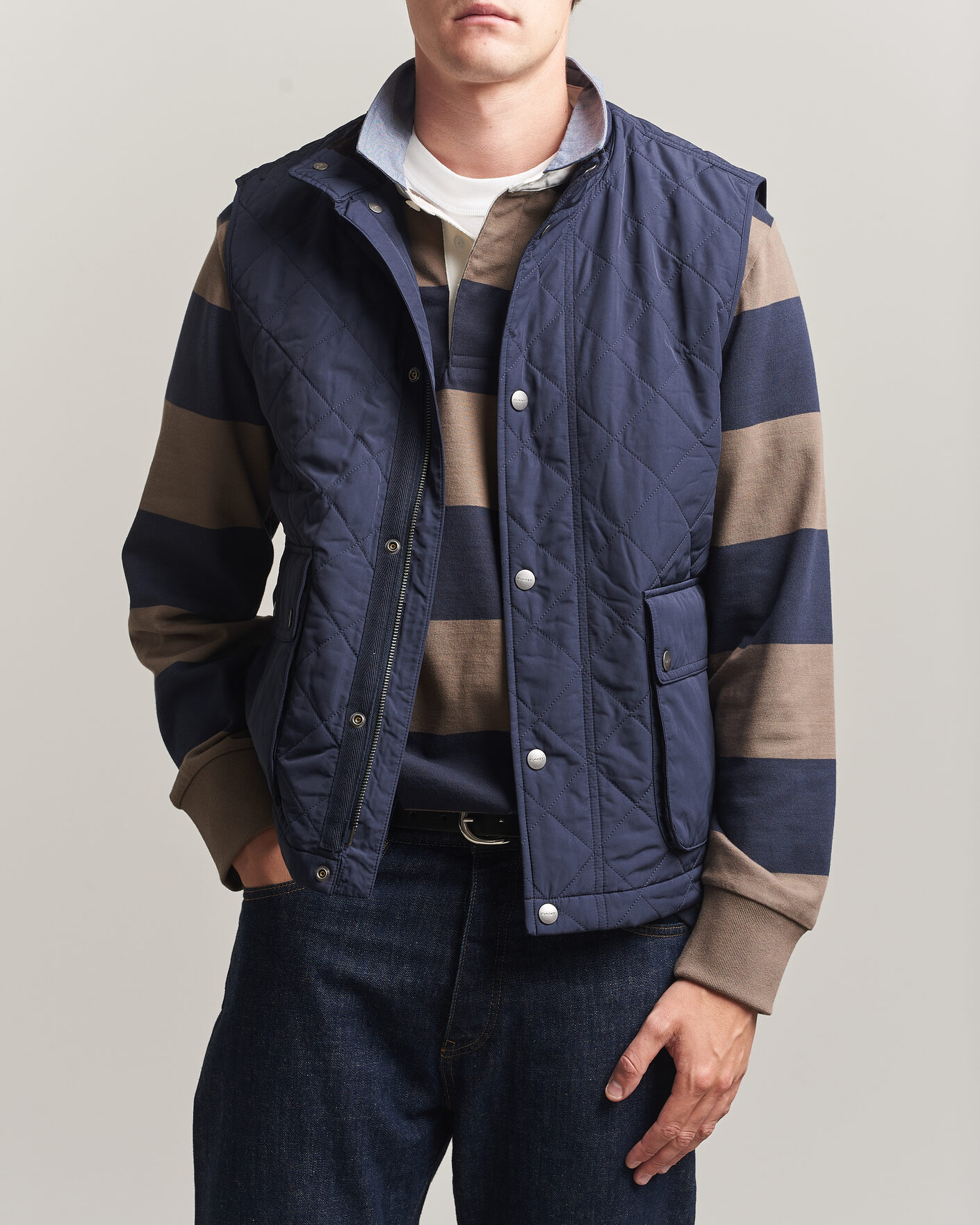 Hombres | Chalecos | Gant | Classic Quilted Vest Evening Blue