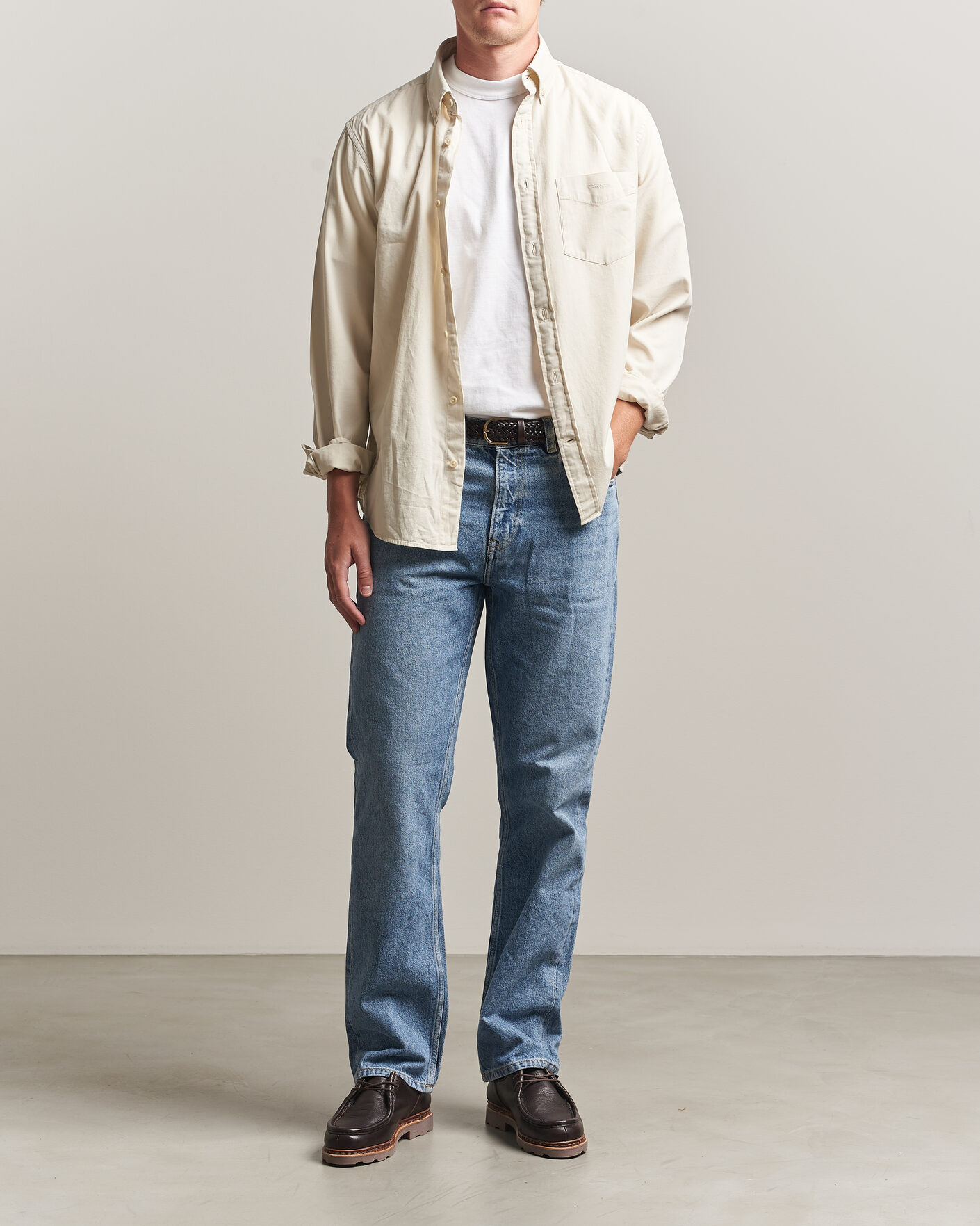 Hombres | Vaqueros | Gant | Straight Fit Jeans Mid Blue Broken In
