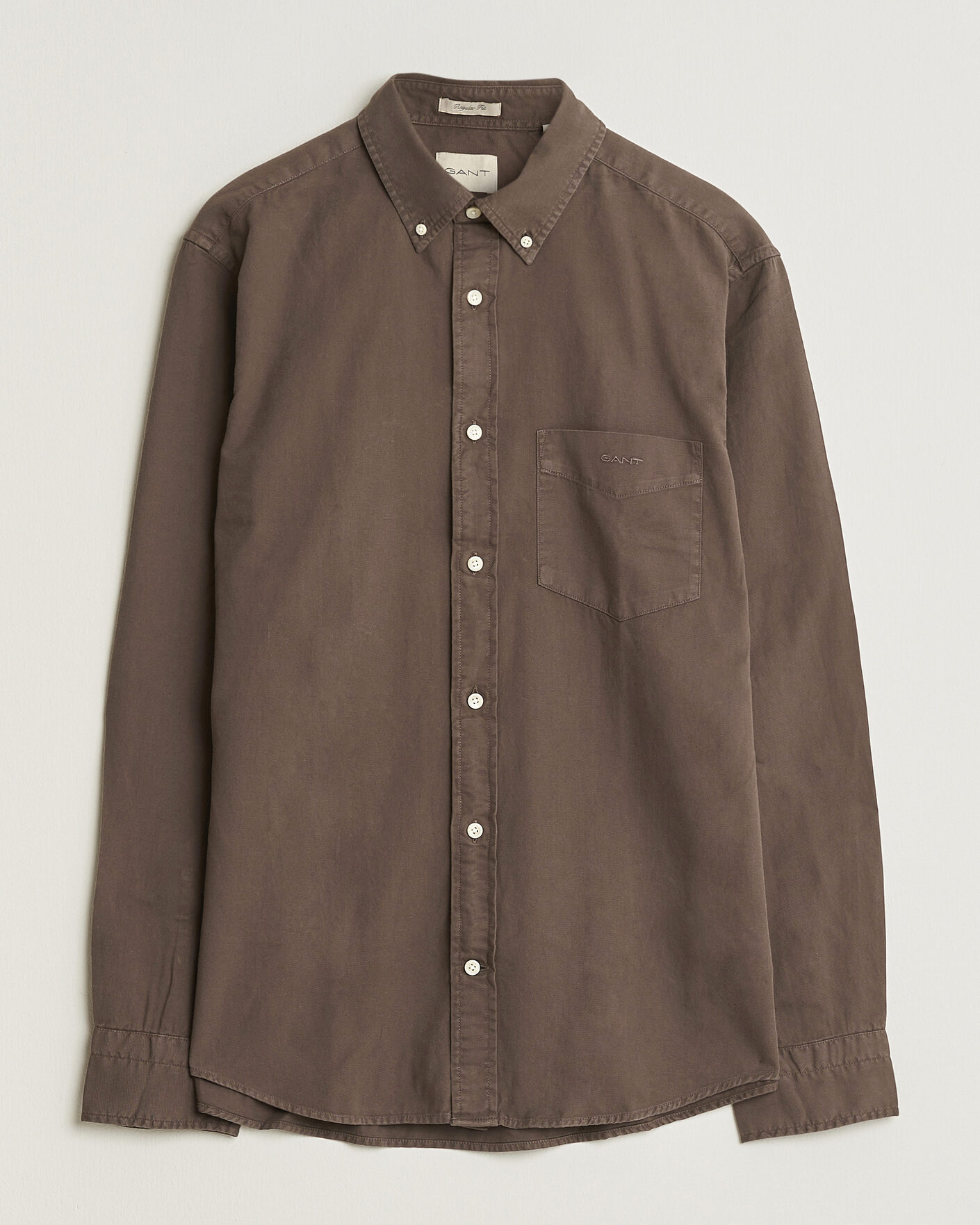Hombres | Camisas | Gant | Regular Fit Garment Dyed Twill Shirt Shadow Brown