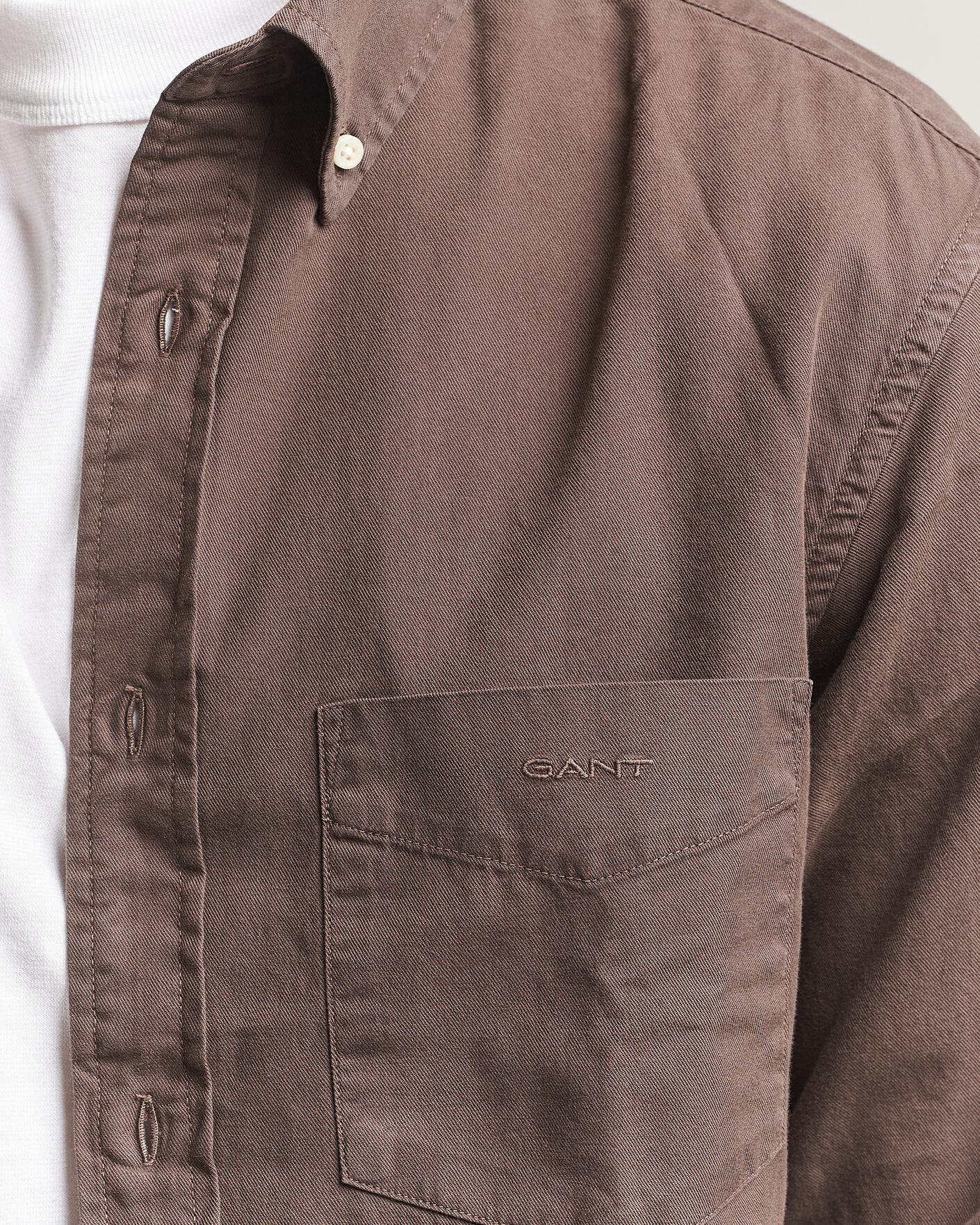 Hombres | Camisas | Gant | Regular Fit Garment Dyed Twill Shirt Shadow Brown