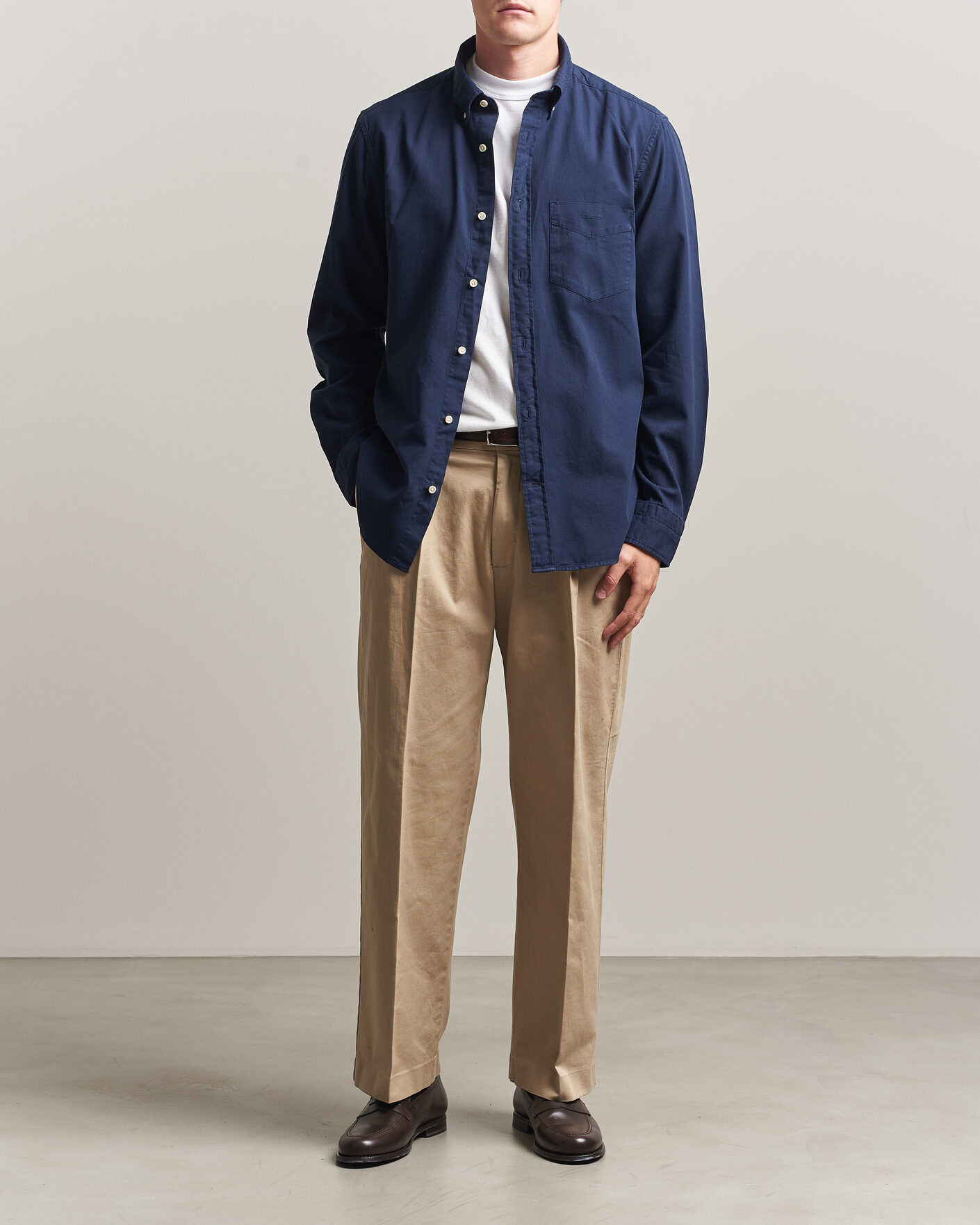 Hombres | Camisas | Gant | Regular Fit Garment Dyed Twill Shirt Evening Blue